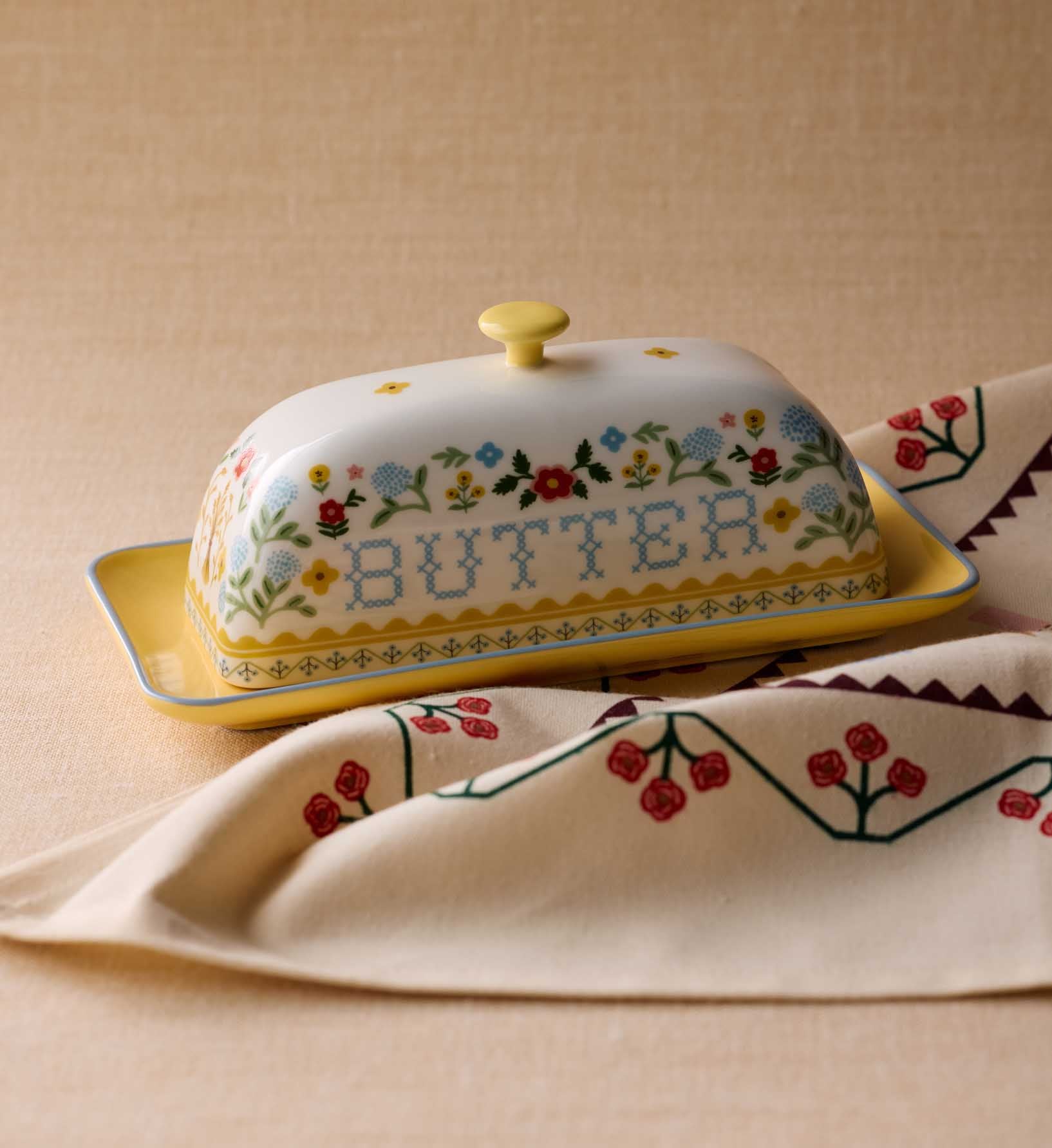 Porcelain Butter Dish - Home Sweet Home