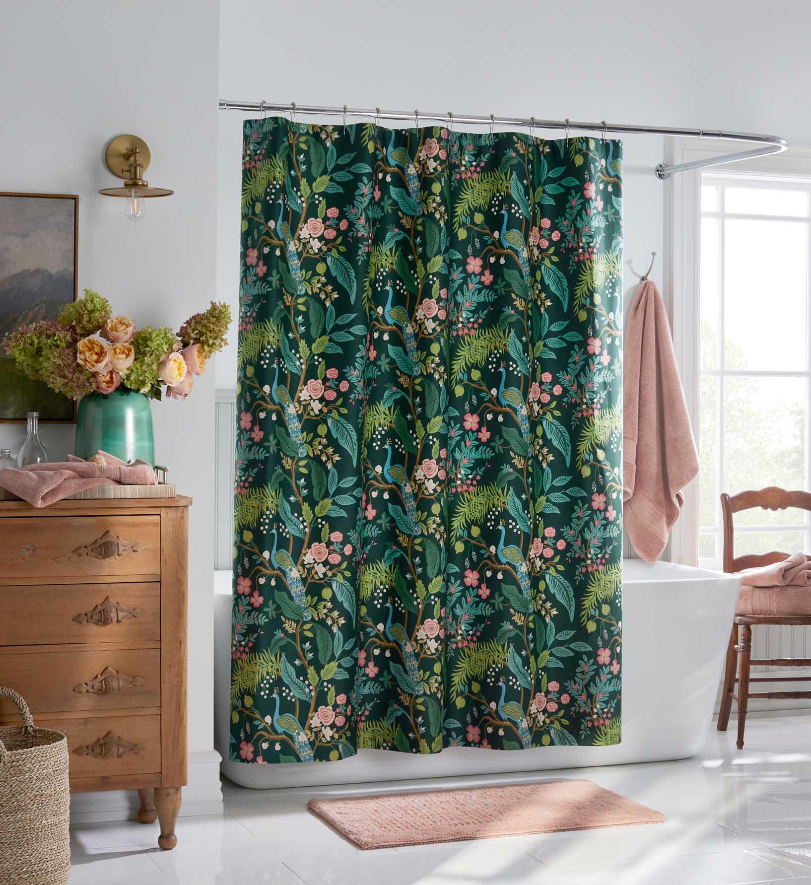 Sateen Shower Curtain - Peacock Emerald