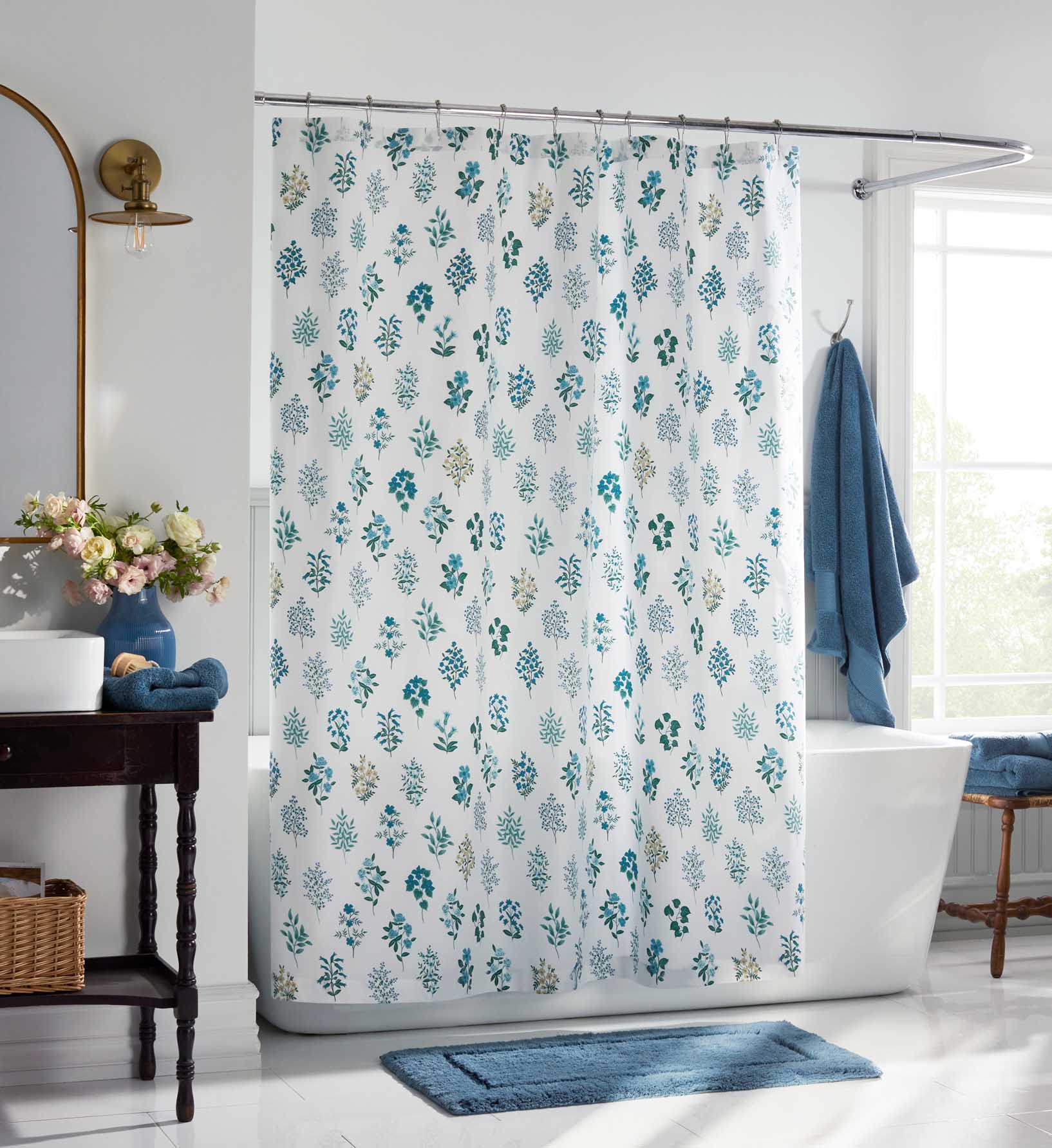 Percale Shower Curtain - Hawthorne Blue