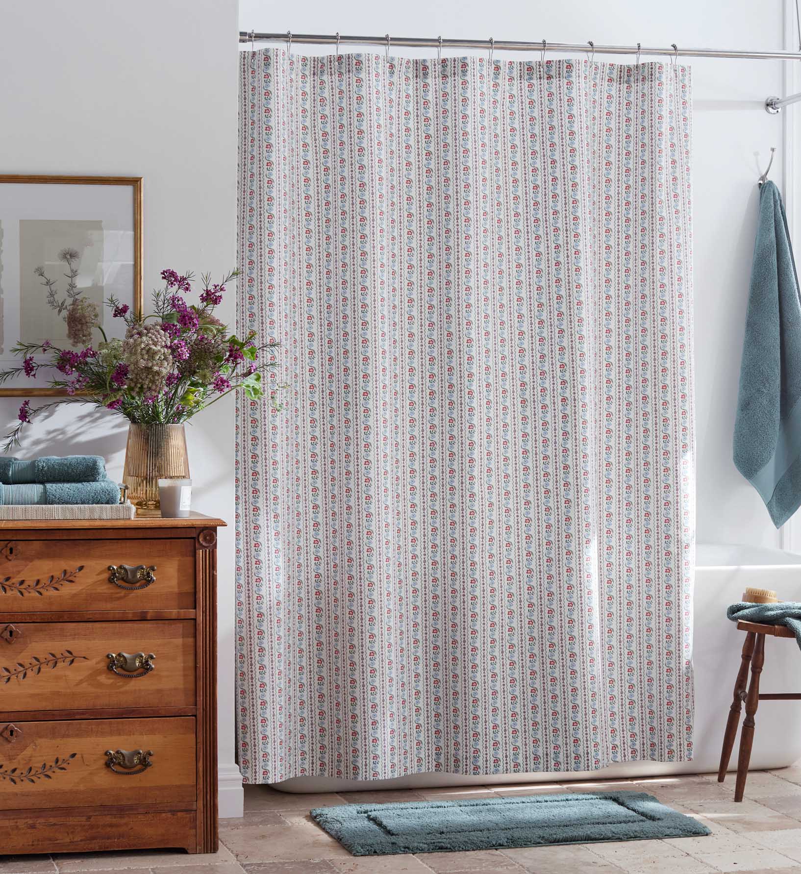 Percale Shower Curtain - Delphine