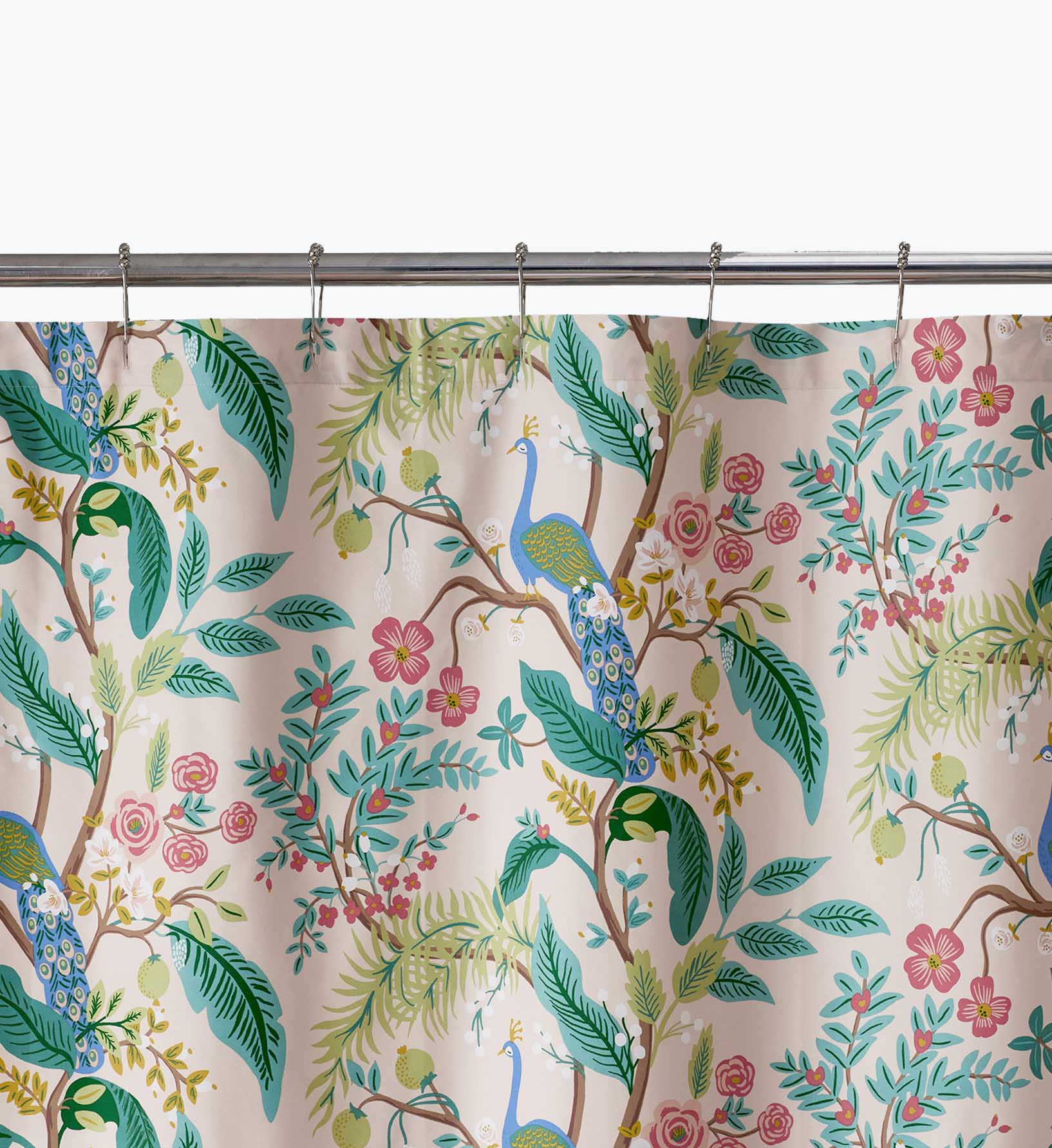 Sateen Shower Curtain - Peacock Blush