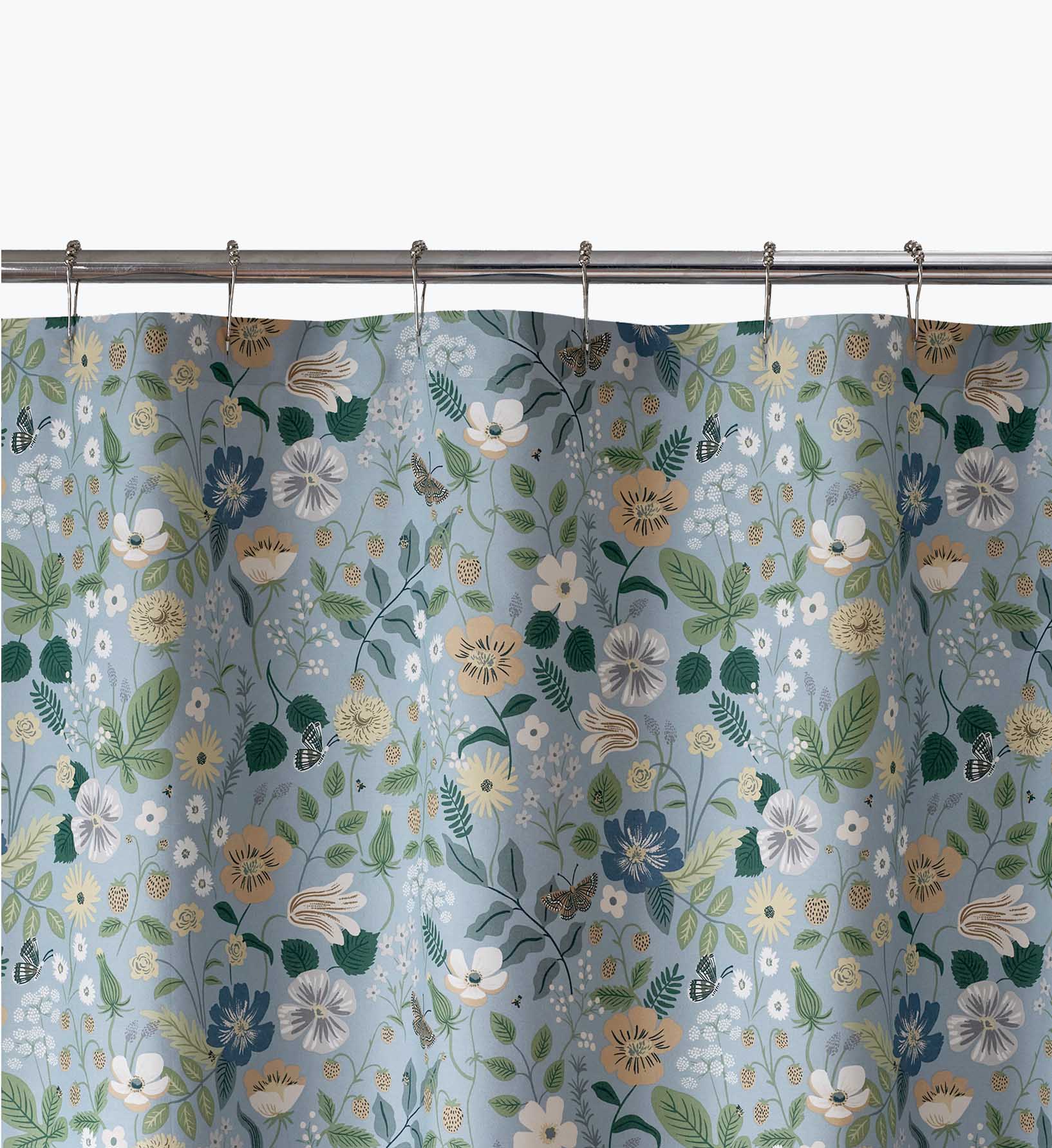 Percale Shower Curtain - Strawberry Fields Slate
