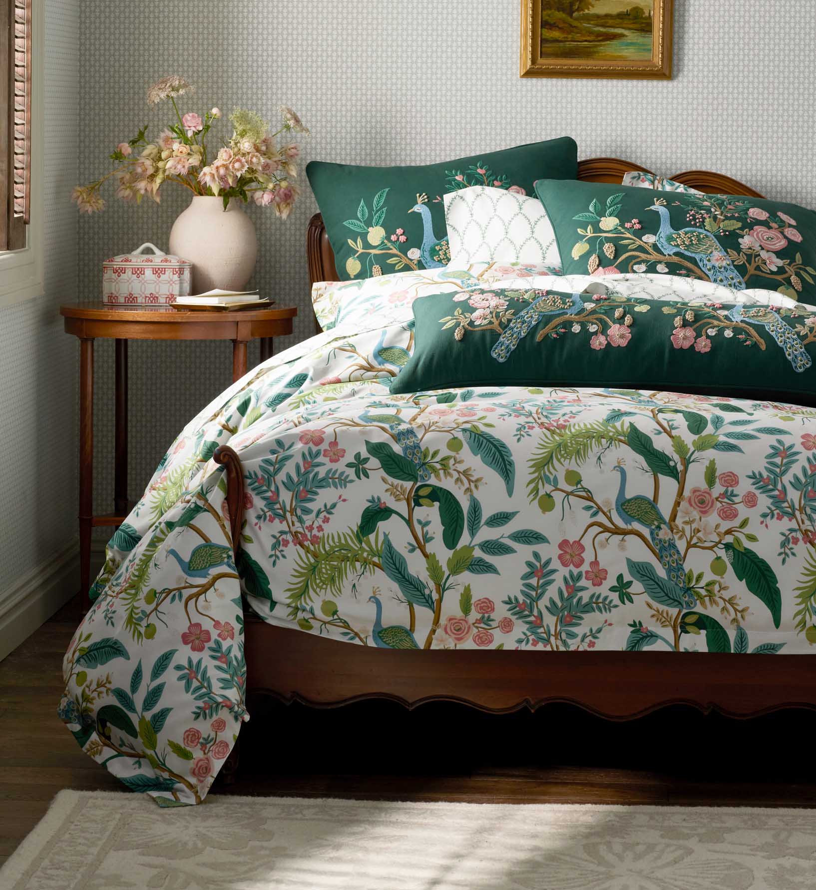 Sateen Comforter - Peacock White