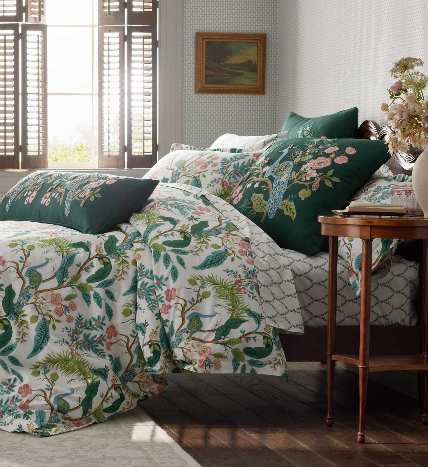 Sateen Comforter - Peacock White