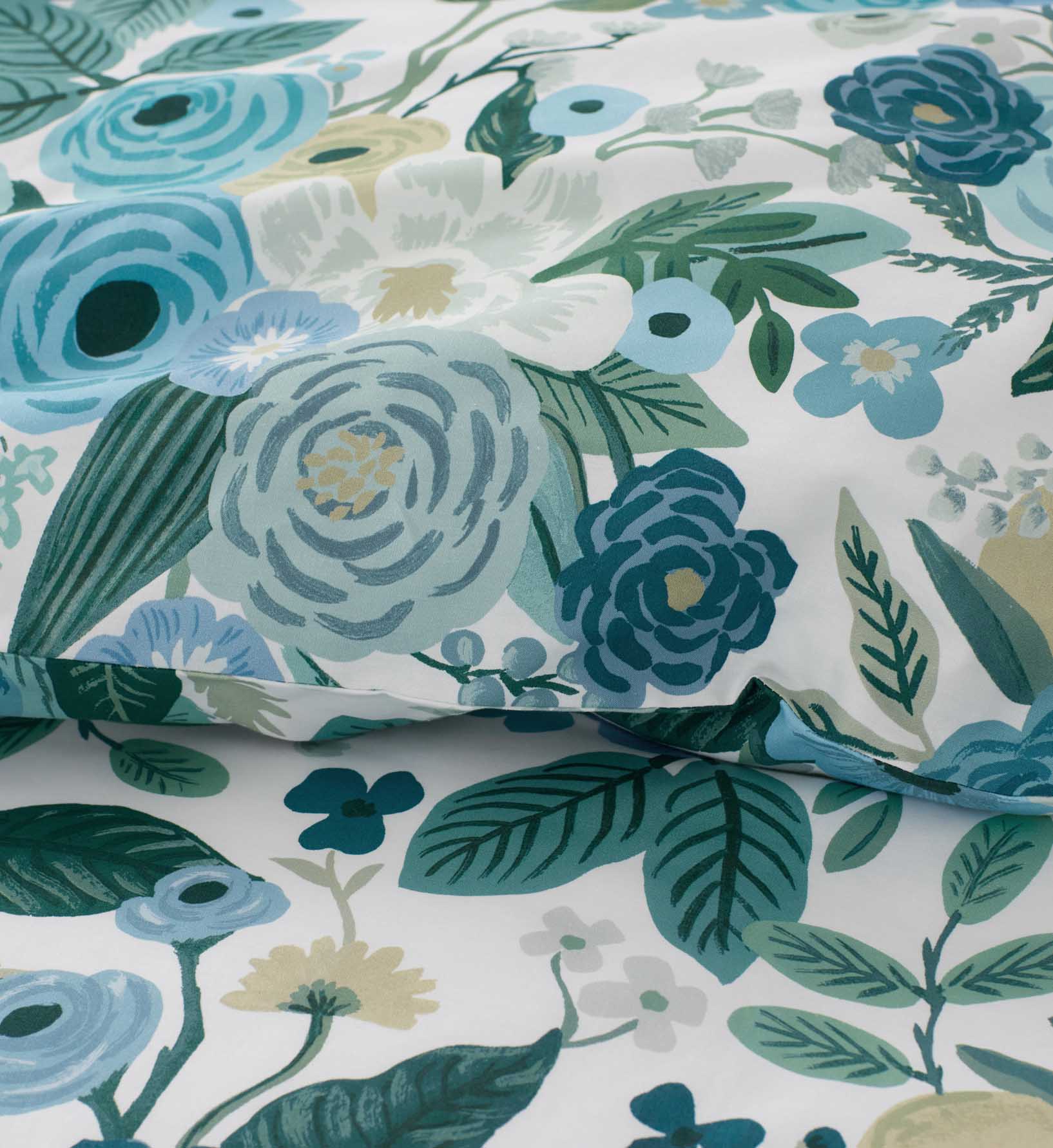 Percale Duvet Cover - Garden Party Blue