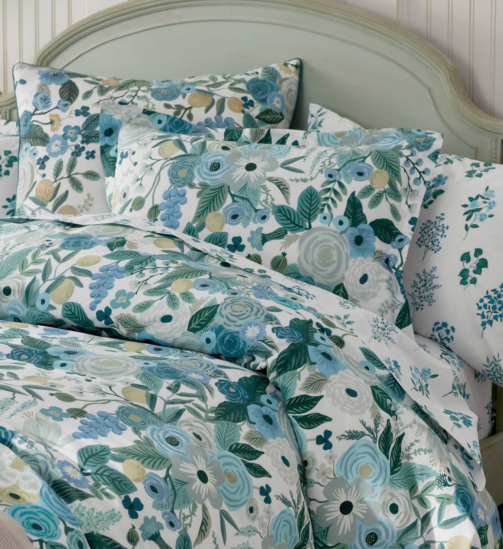 Percale Duvet Cover - Garden Party Blue