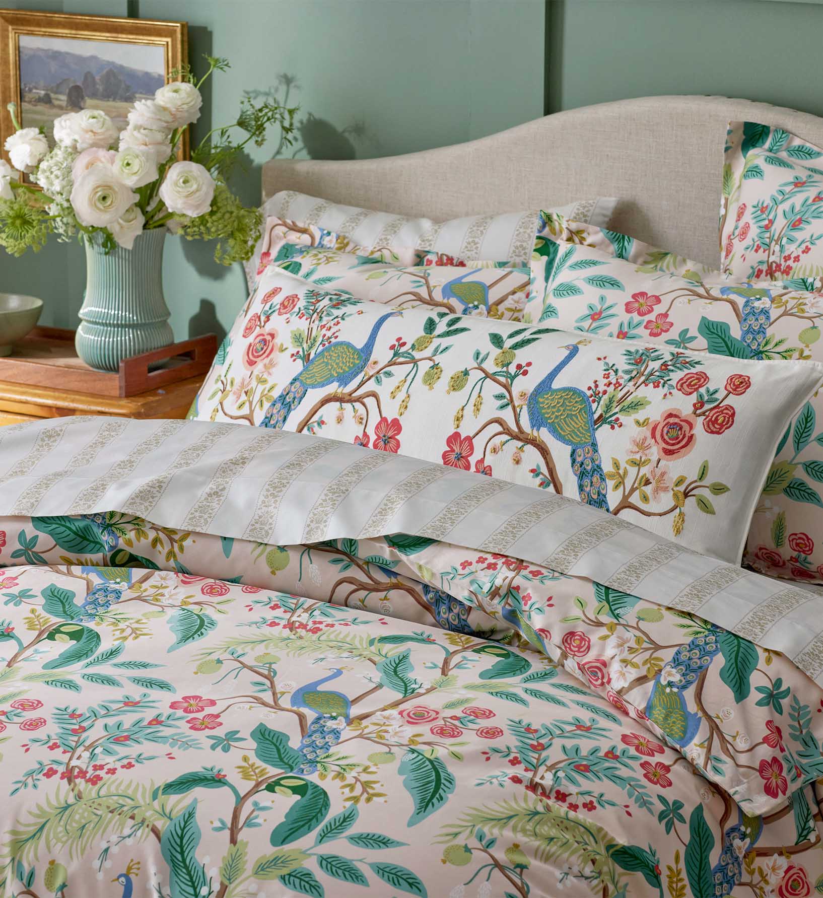 Sateen Comforter - Peacock Blush