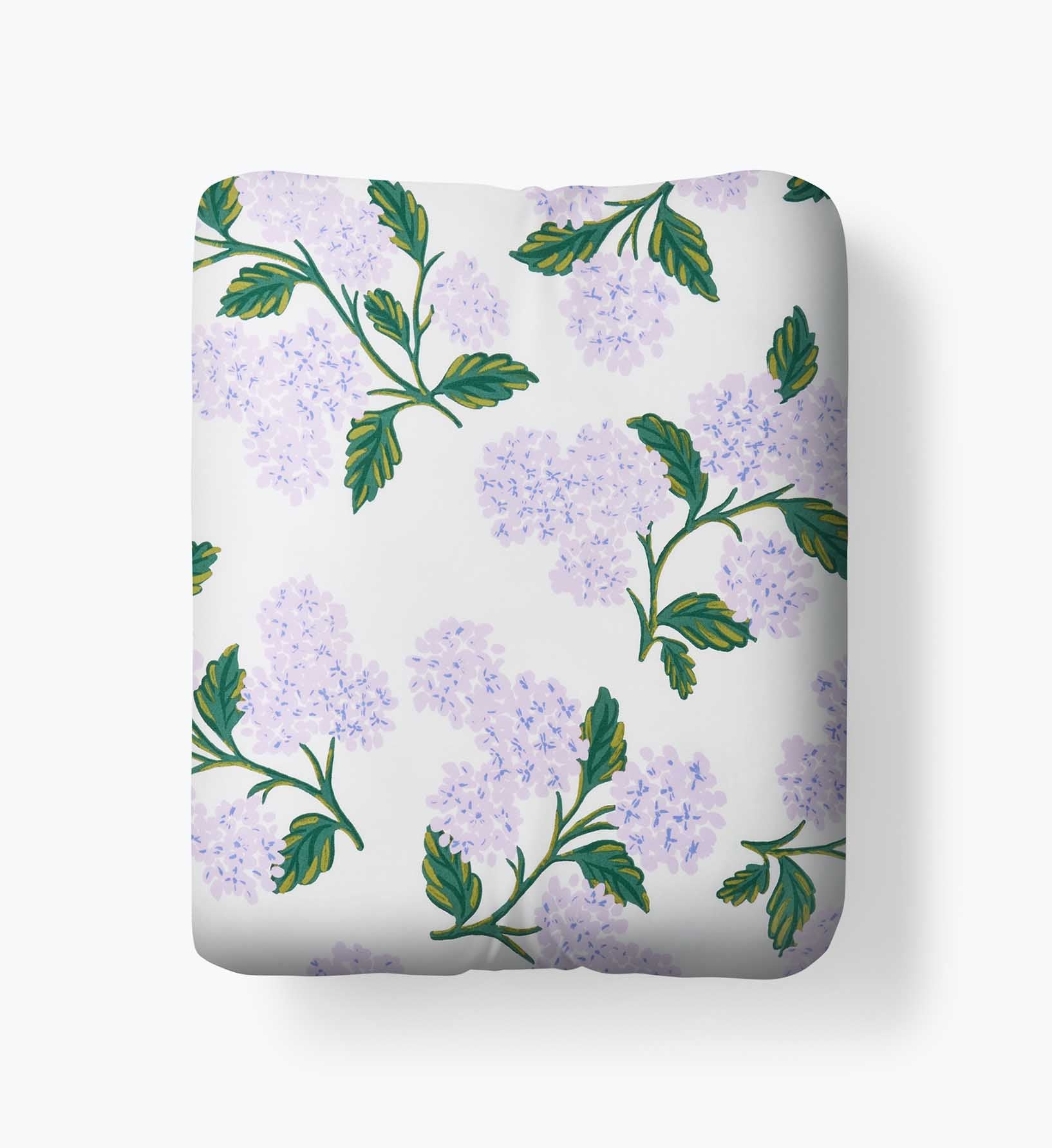 Percale Fitted Sheet - Hydrangea Lilac