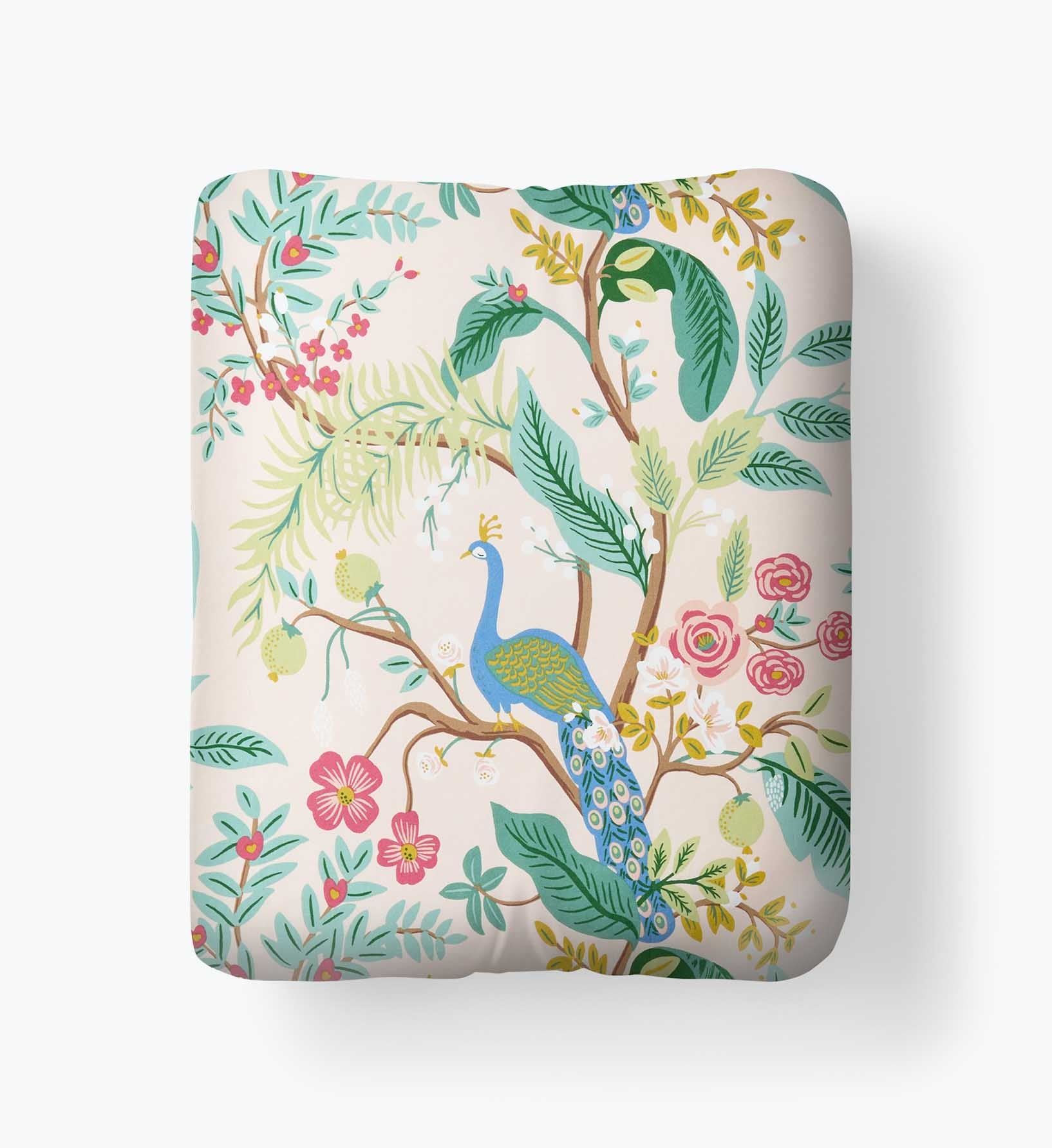 Sateen Fitted Sheet - Peacock Blush