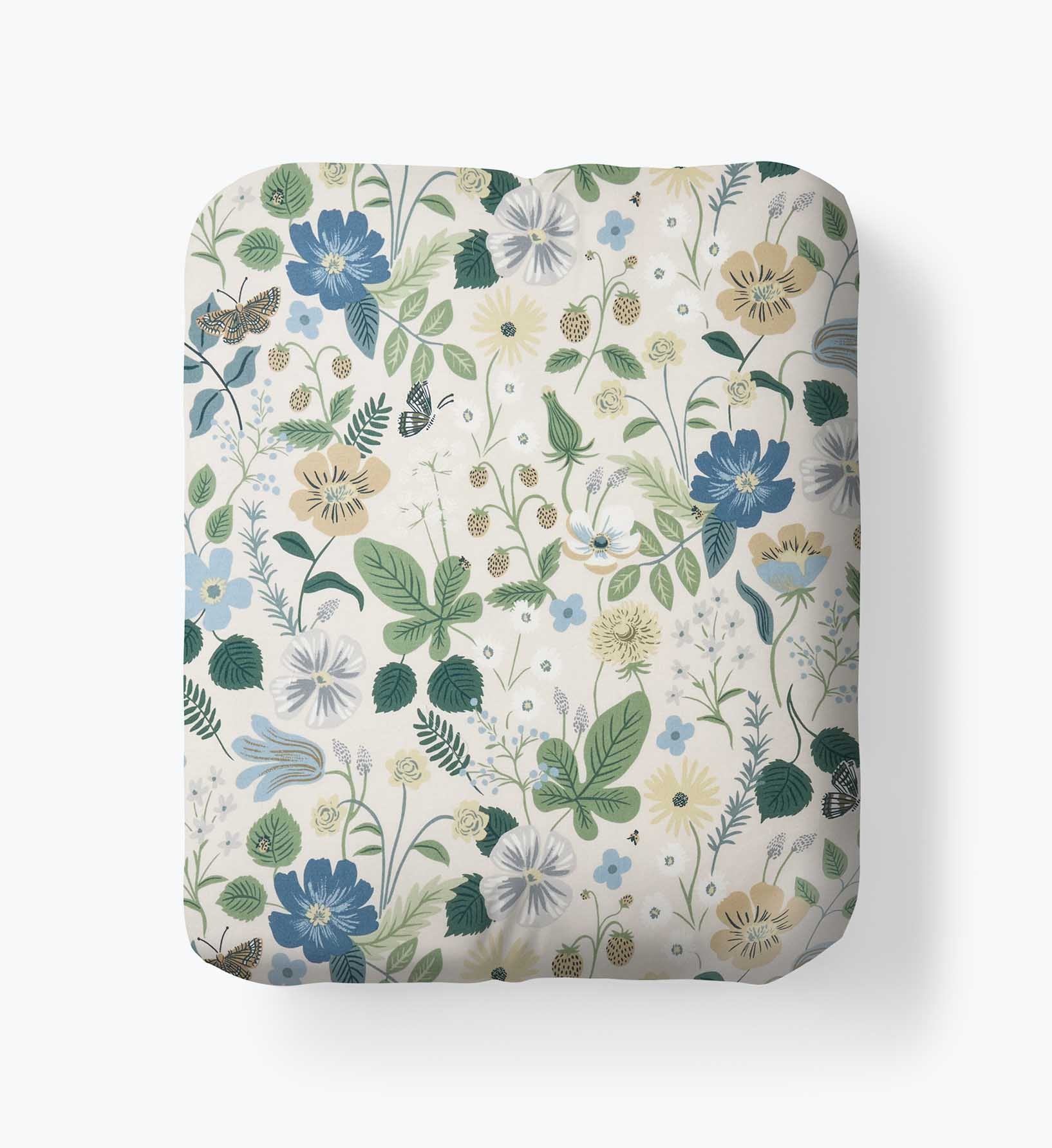 Percale Fitted Sheet - Strawberry Fields Beige