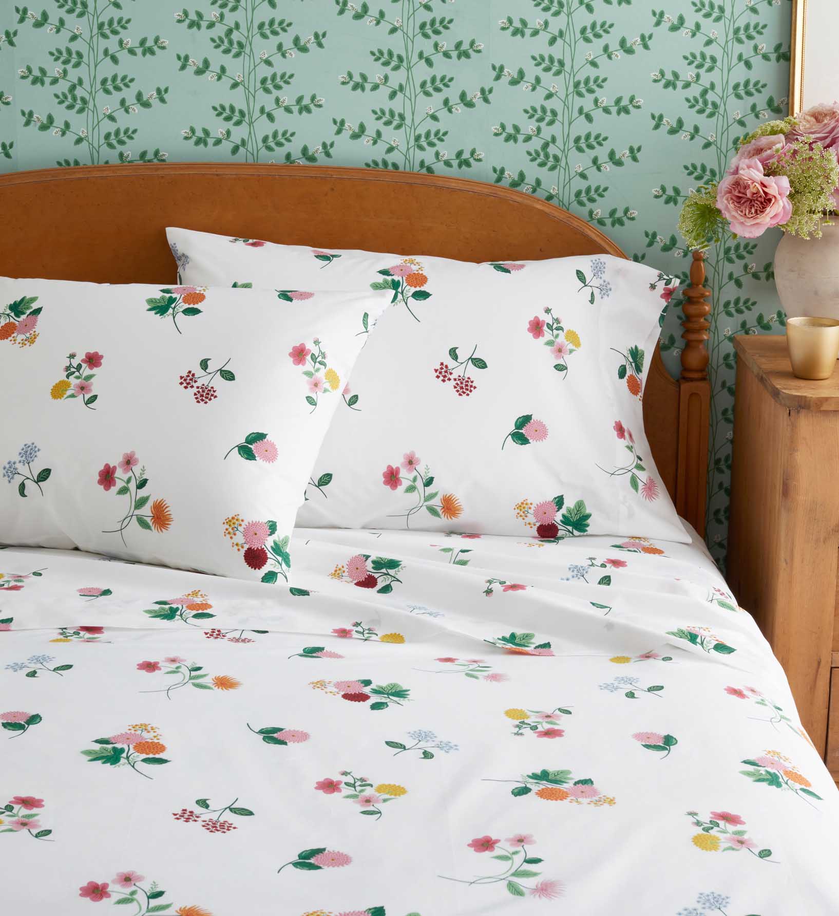 Percale Pillowcases - Ditsy Dahlia