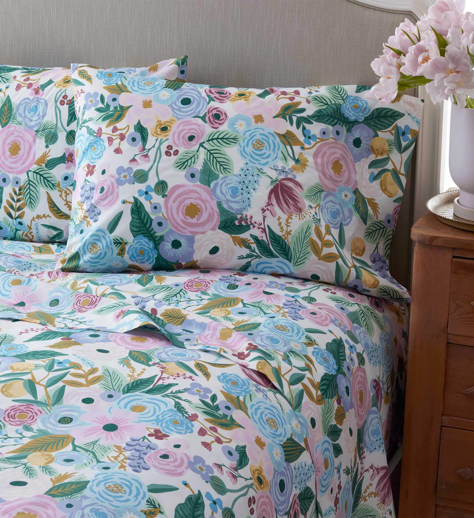 Percale Flat Sheet - Garden Party Lilac