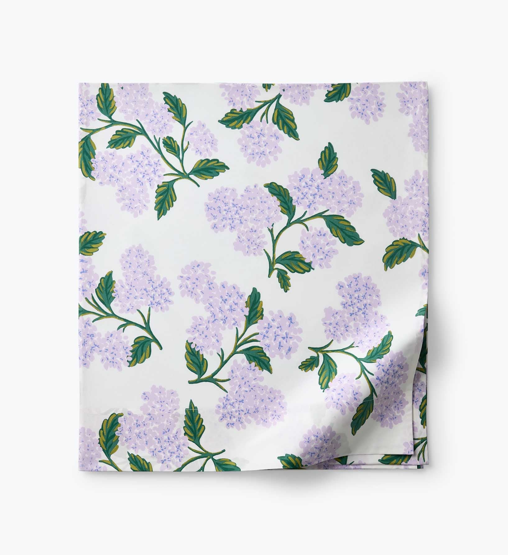 Percale Flat Sheet - Hydrangea Lilac