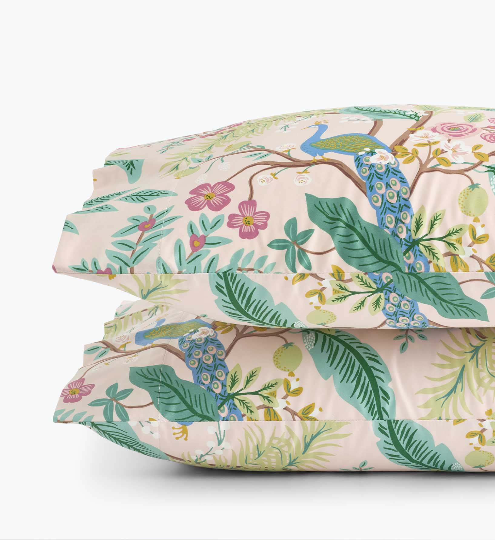 Sateen Pillowcases - Peacock Blush