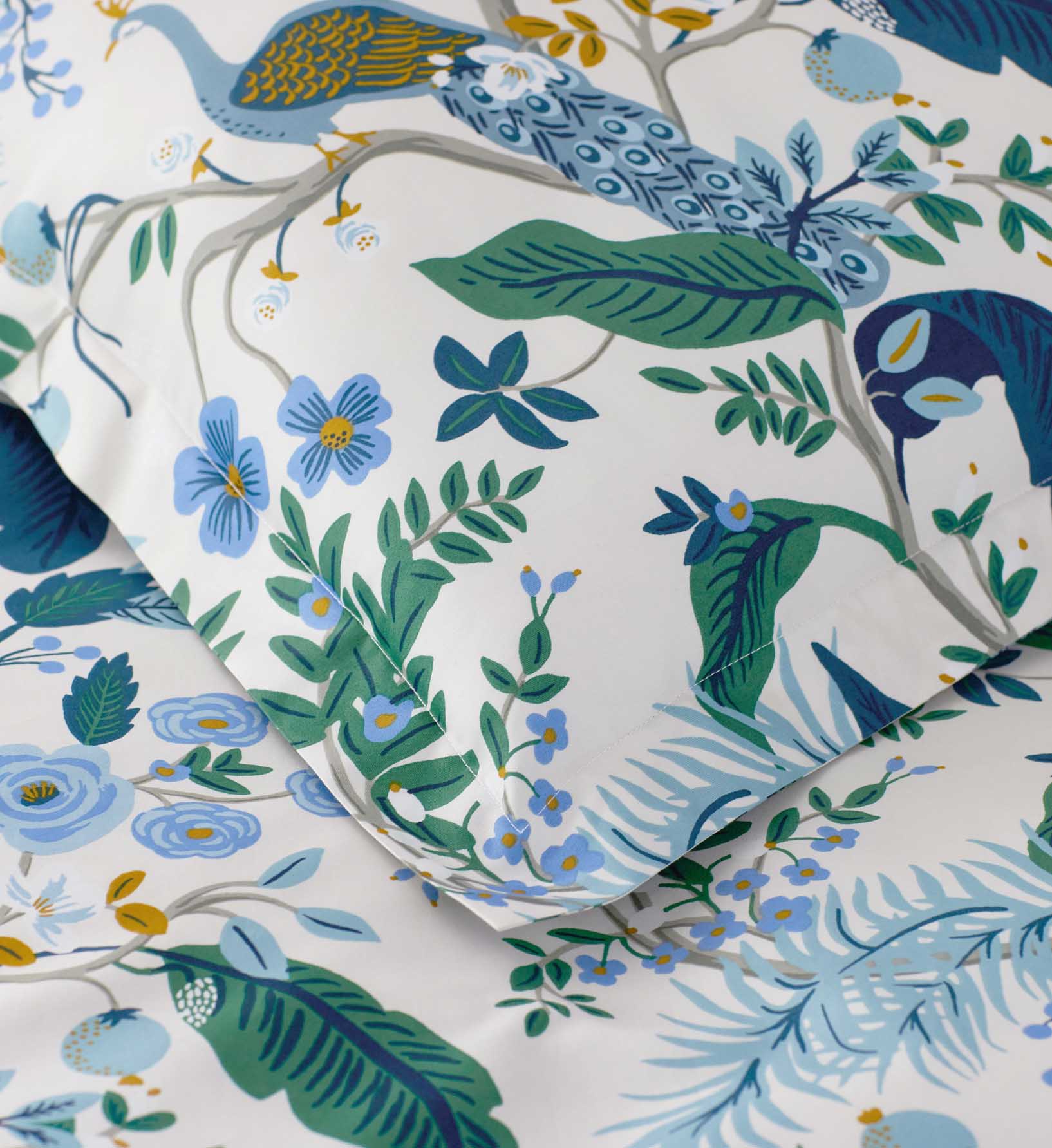 Sateen Sham - Peacock Ivory