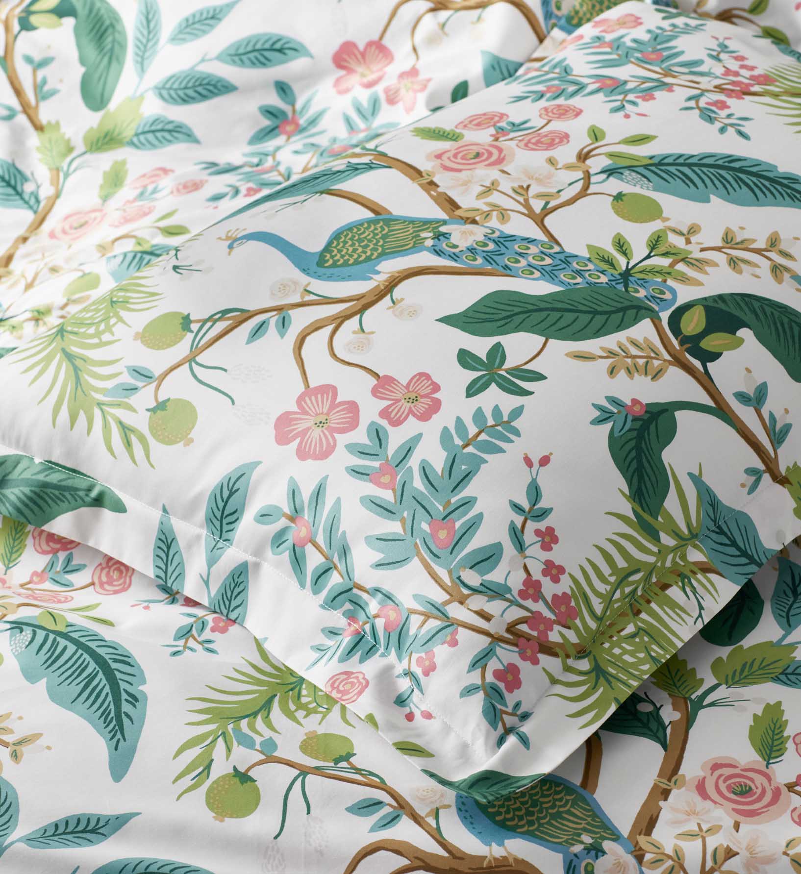 Sateen Sham - Peacock White