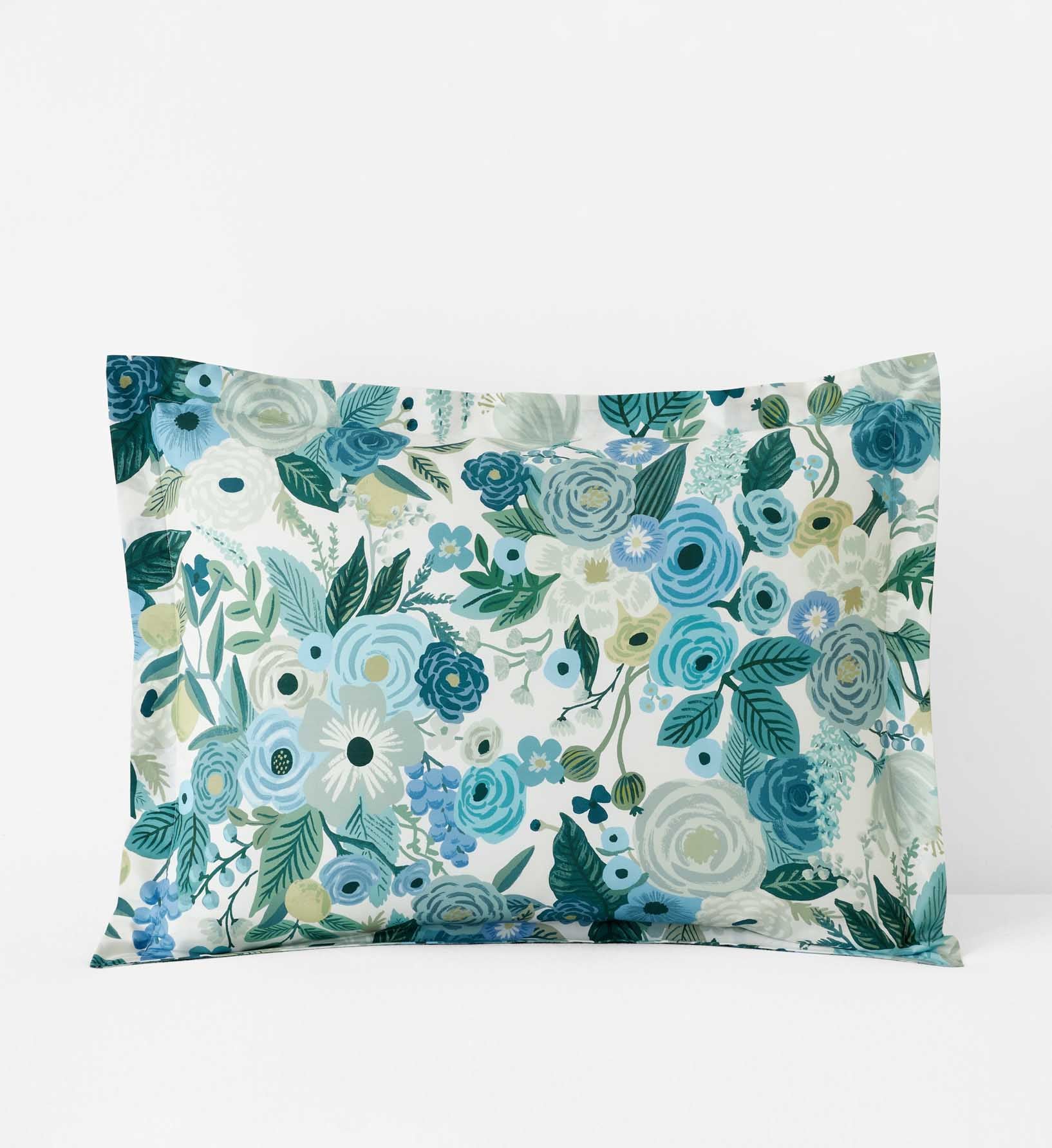 Percale Sham - Garden Party Blue