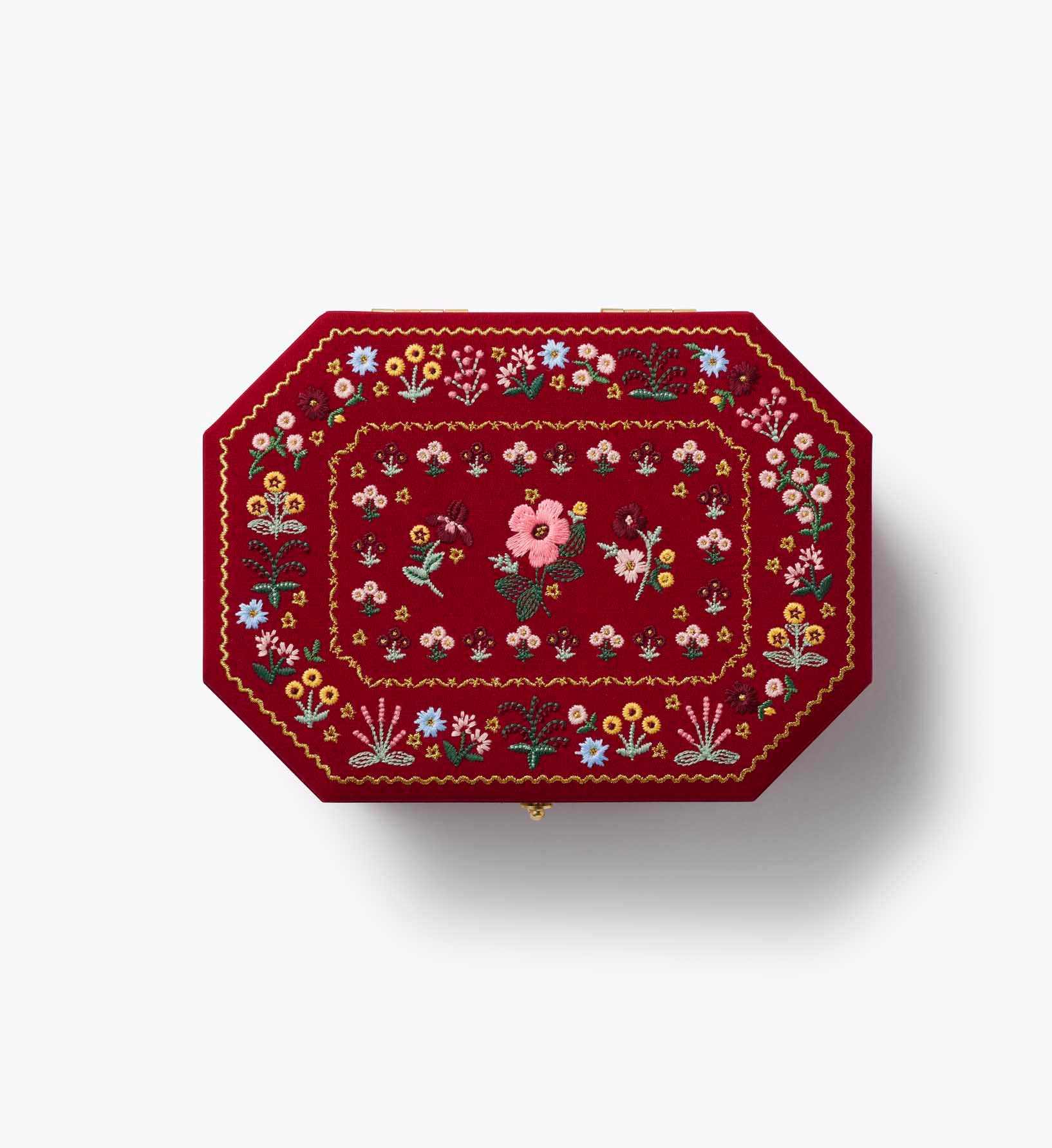 Embroidered Jewelry Box - Gemma