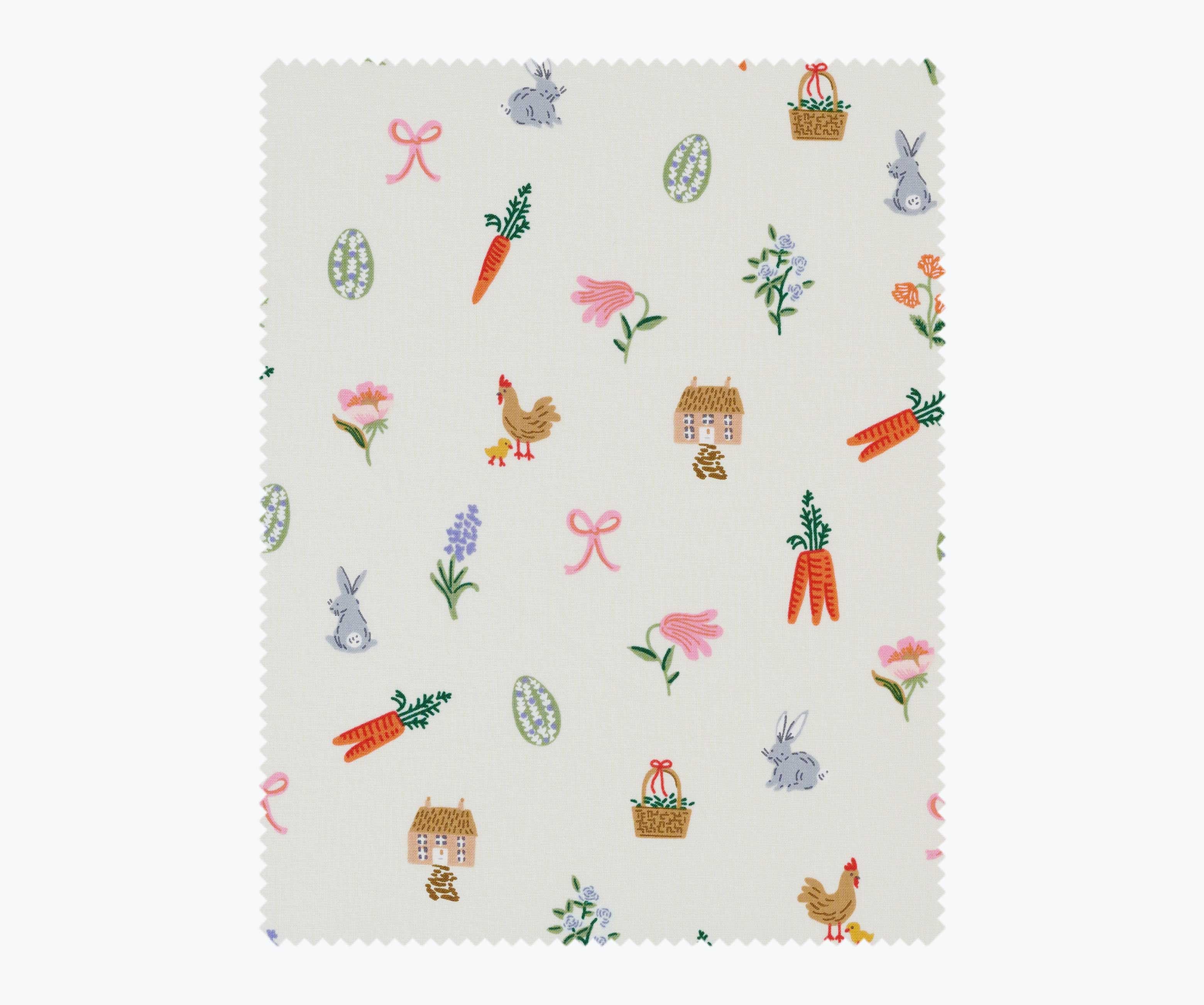 Easter Basket Cotton Fabric - Cream