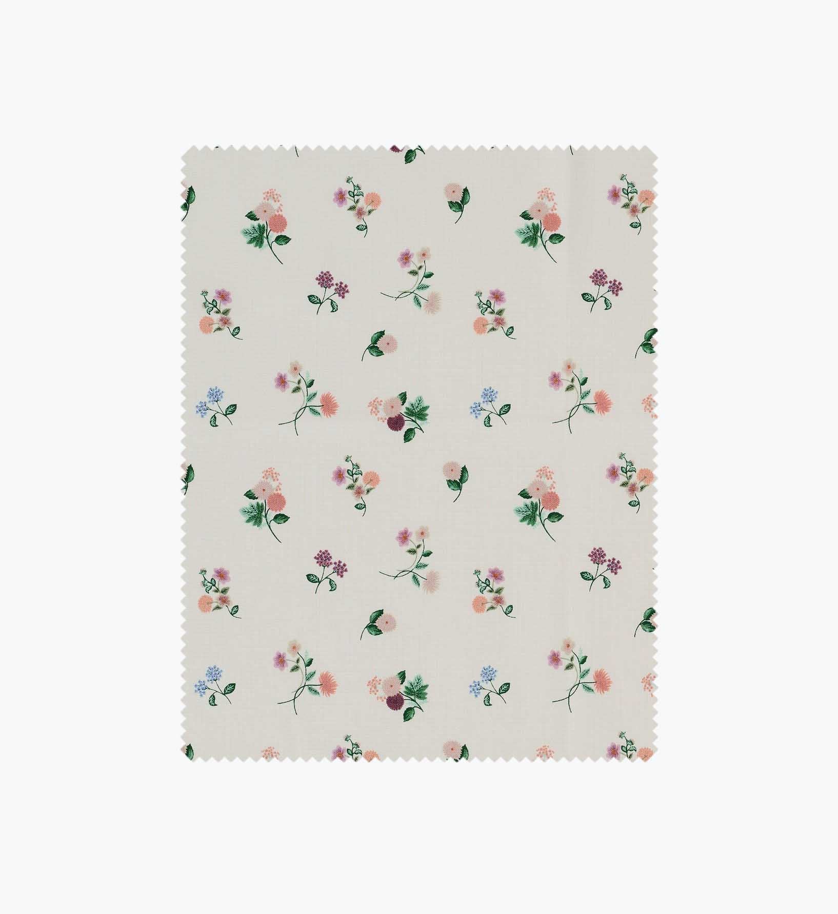 Ditsy Dahlia Cotton Fabric - Cream