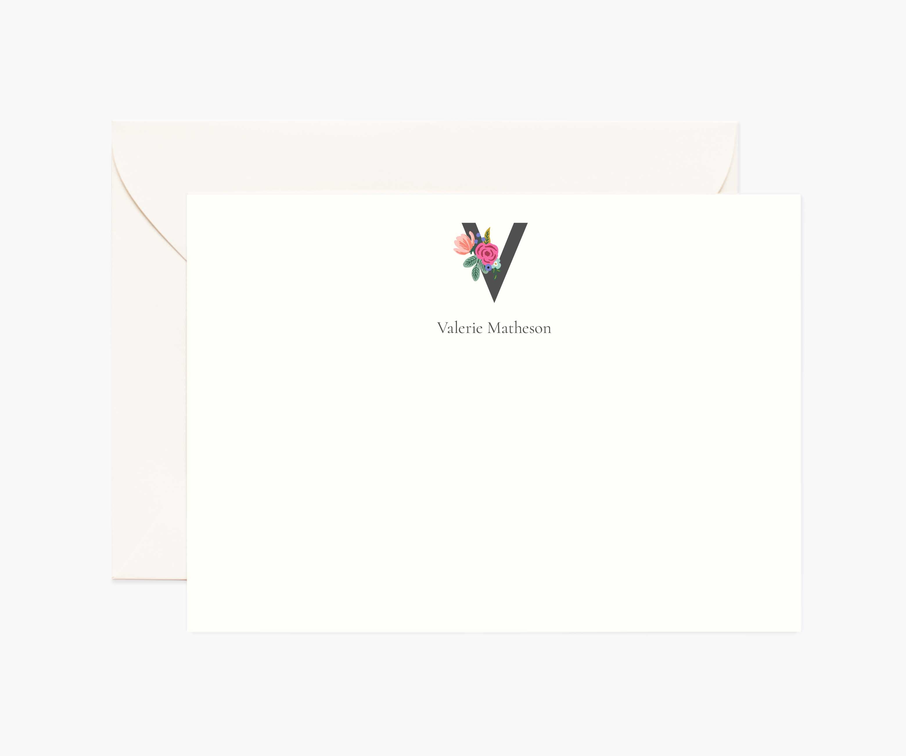 Monogram Personalized Stationery - V