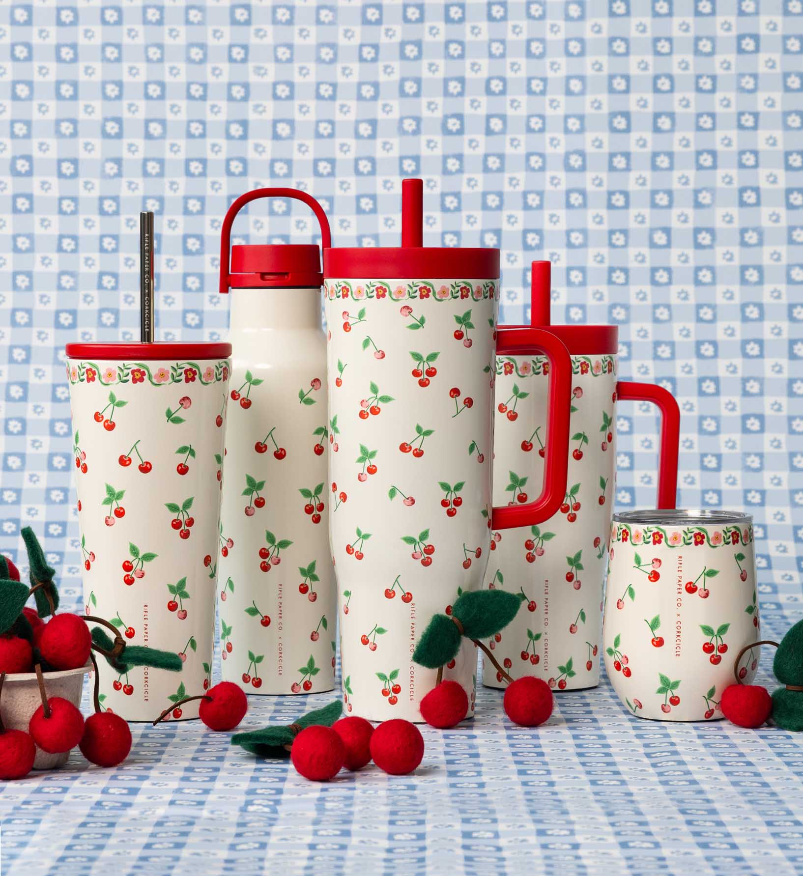 Stemless Wine Cup - Cherries