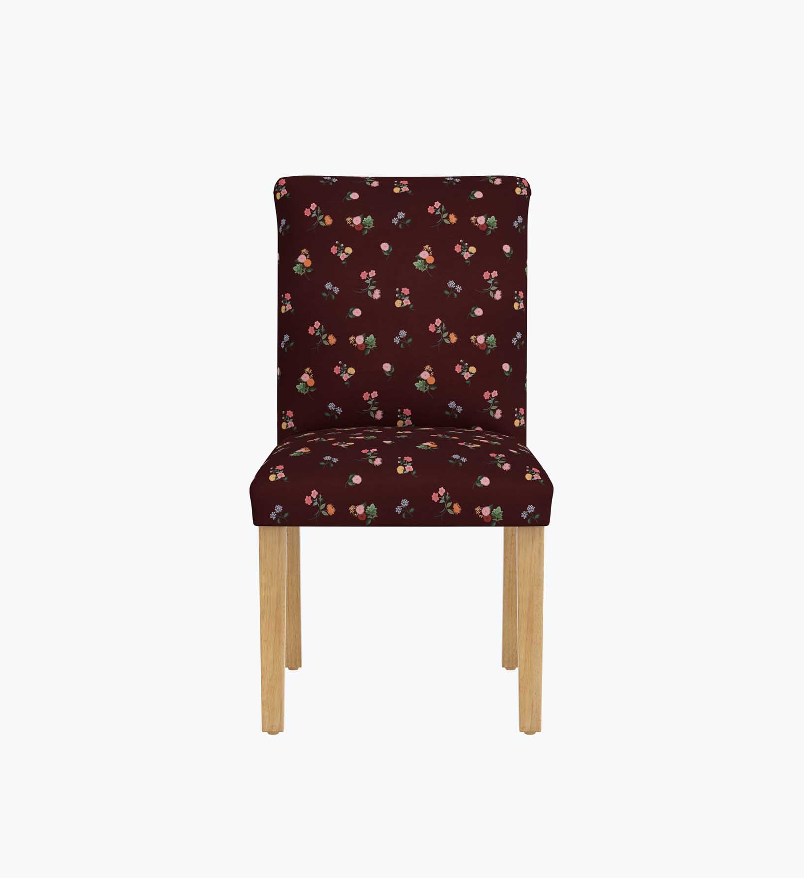 Lorraine Dining Chair - Ditsy Dahlia Burgundy