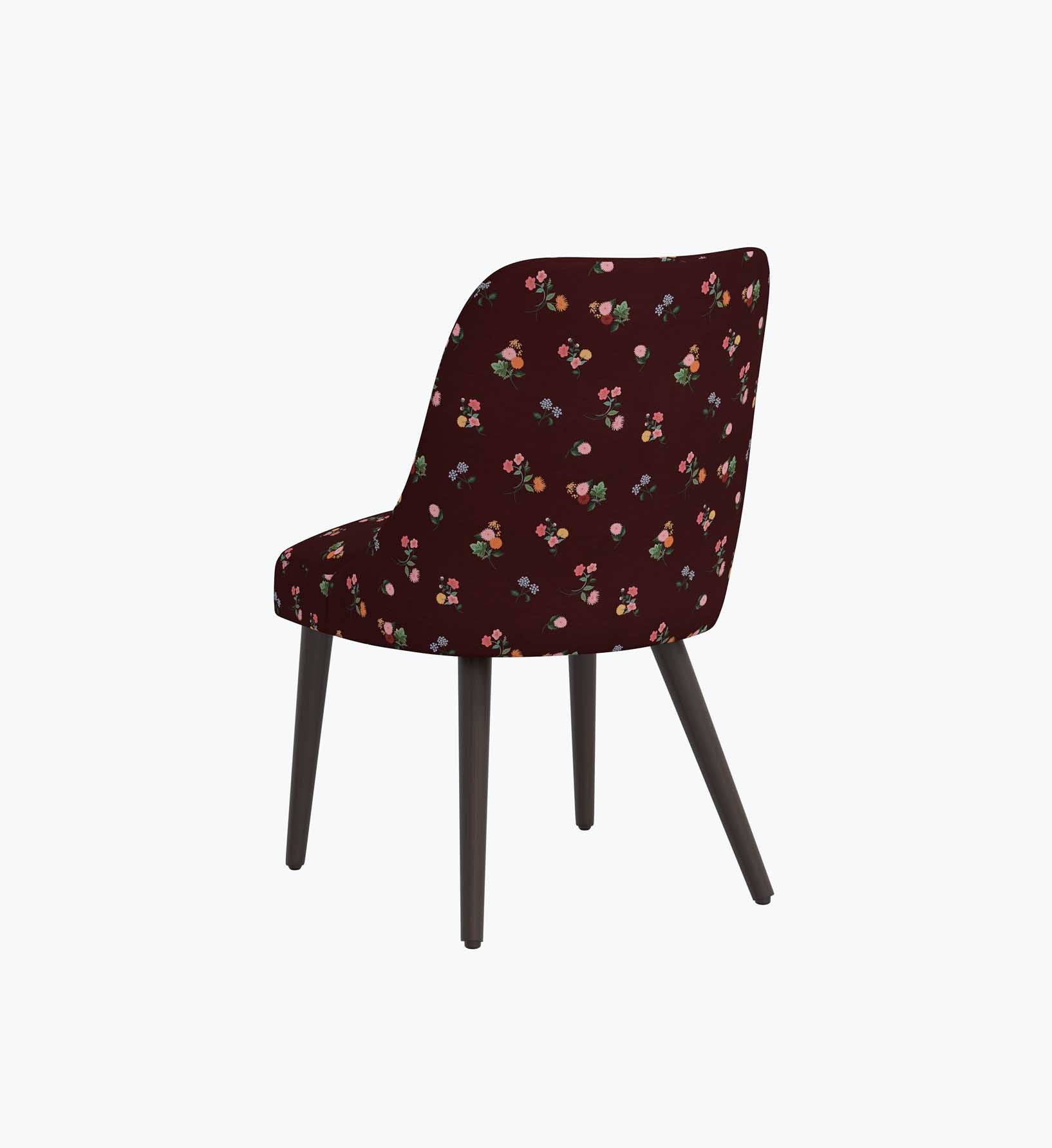 Clare Dining Chair - Ditsy Dahlia Burgundy
