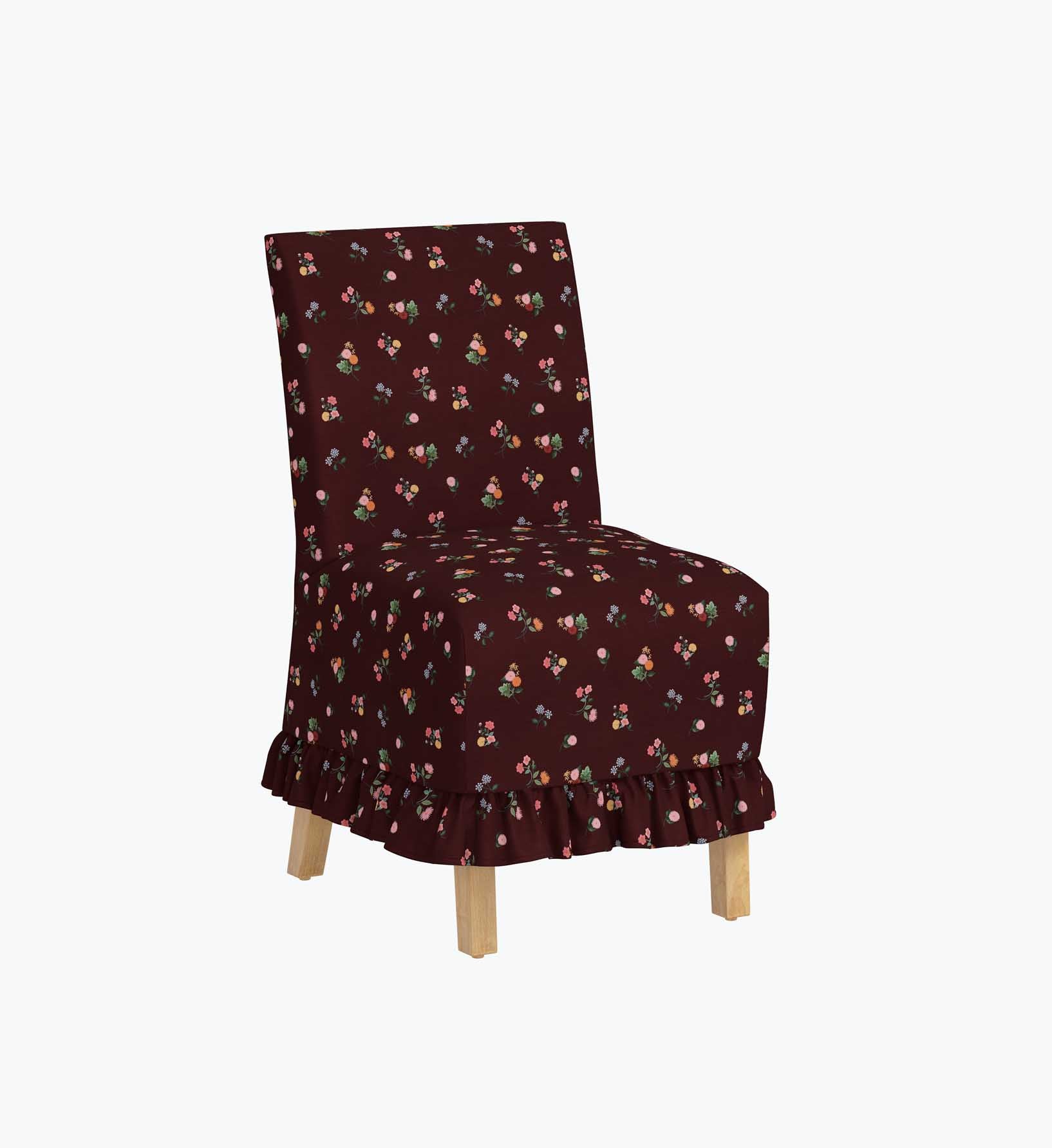 Louise Slipcover - Ditsy Dahlia Burgundy