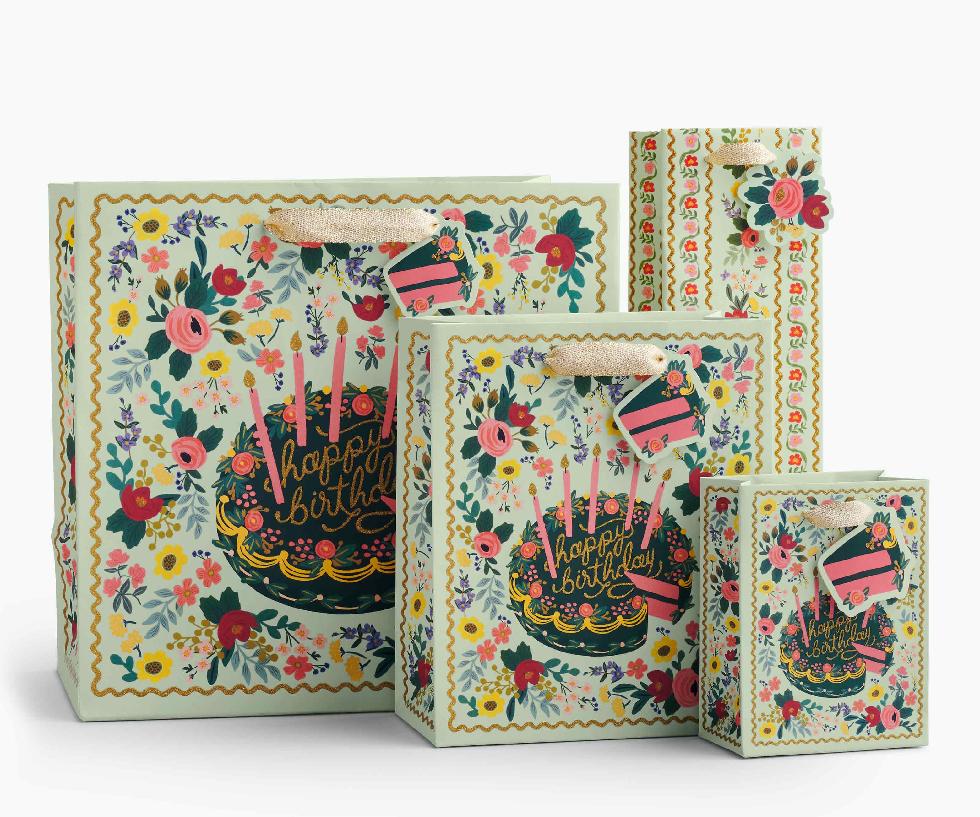 Floral Cake Wine Gift Bag