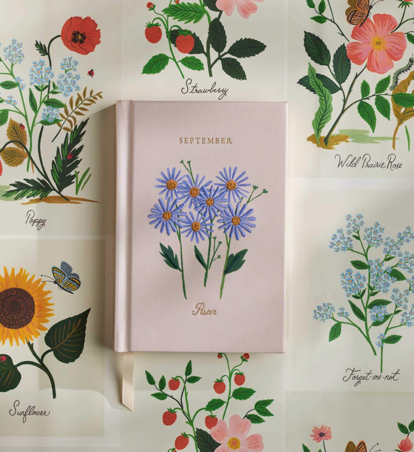 Birth Month Mini Embroidered Journal - September