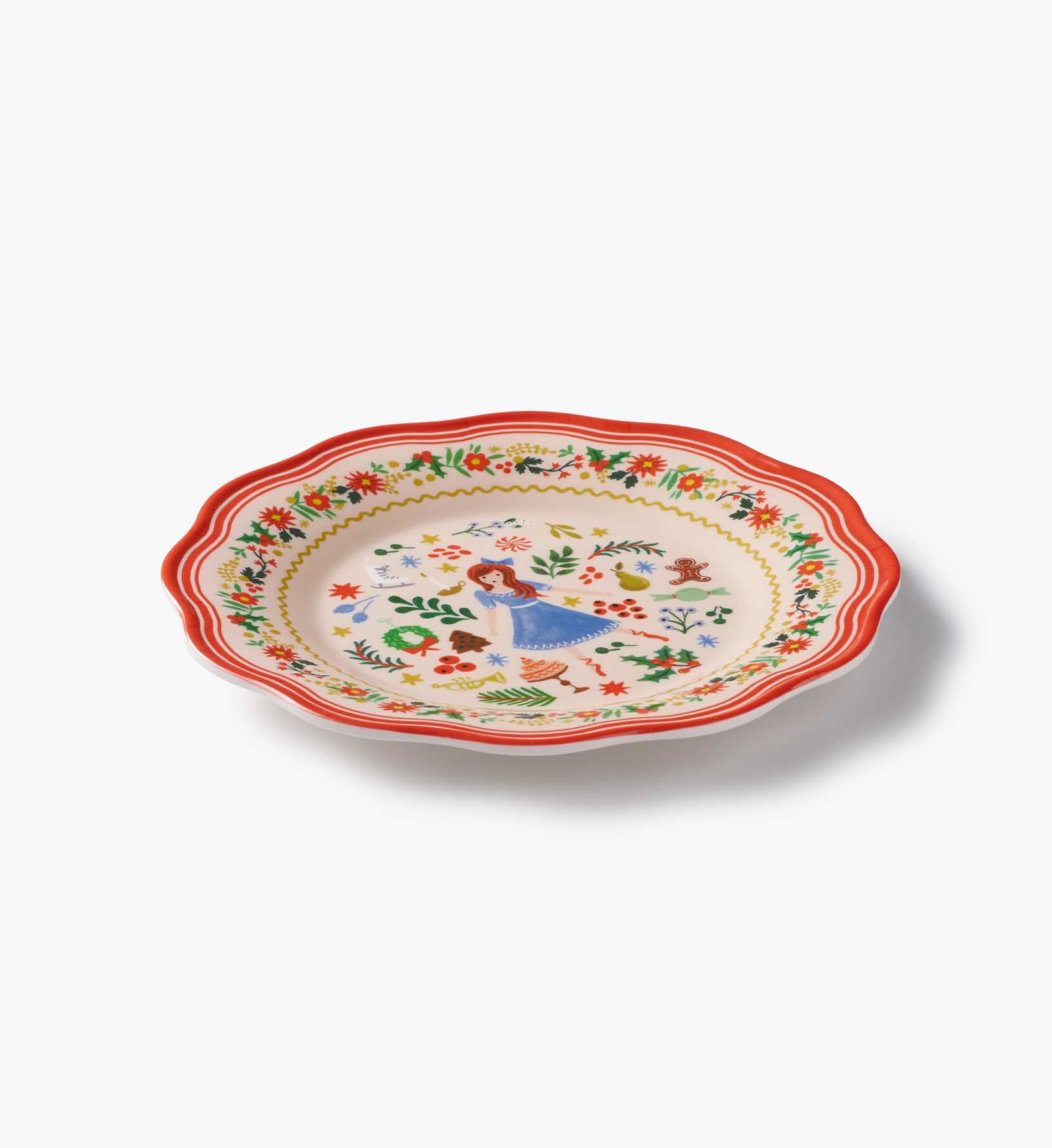 Melamine Assorted Dessert Plates - Holly Jolly Nutcracker