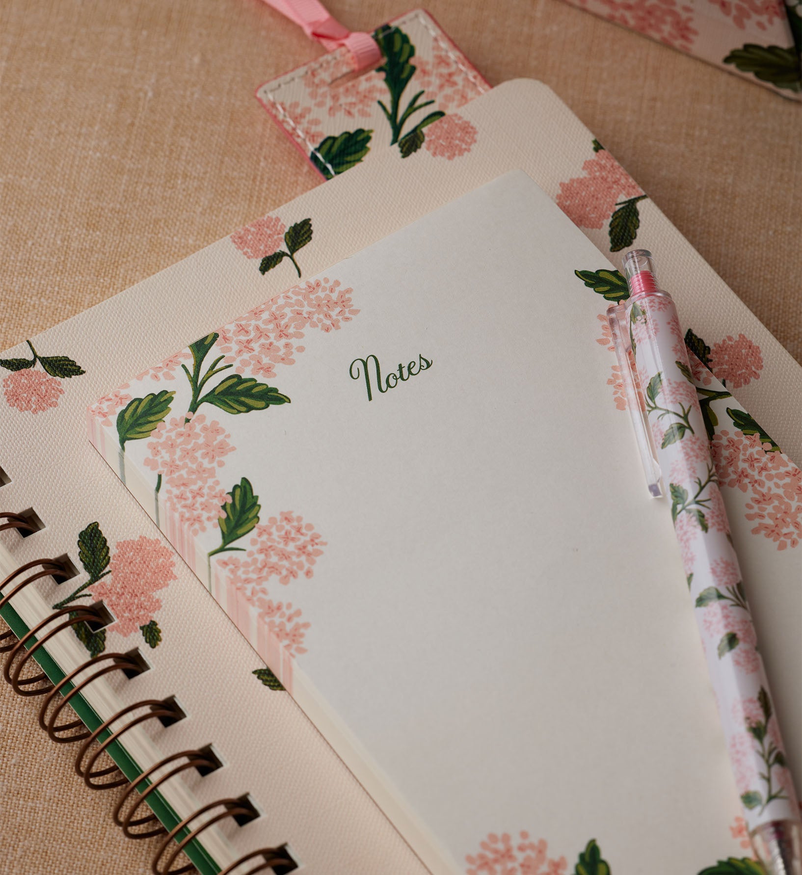 Blank Notepad - Pink Hydrangea