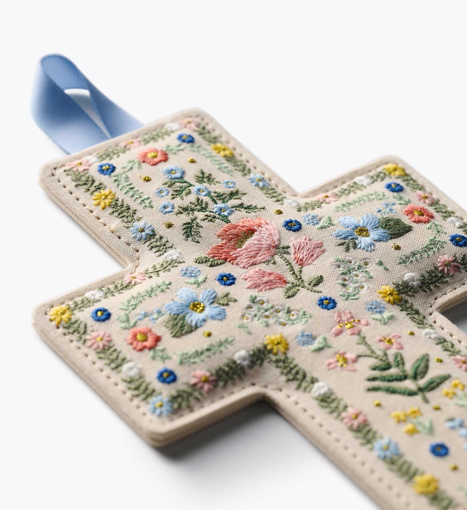 Embroidered Cross - Rosette