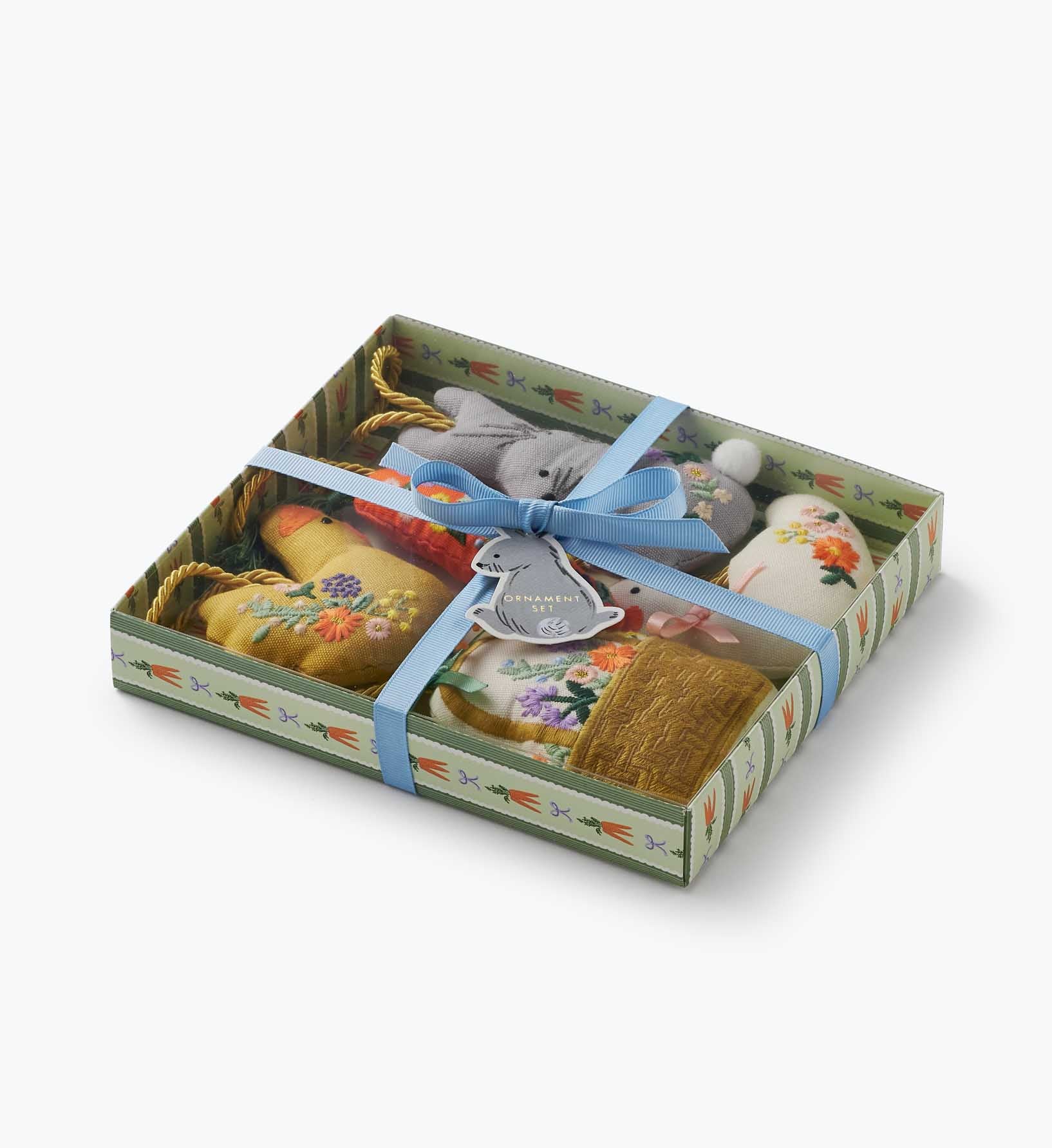 Embroidered Ornament Set - Spring Farm