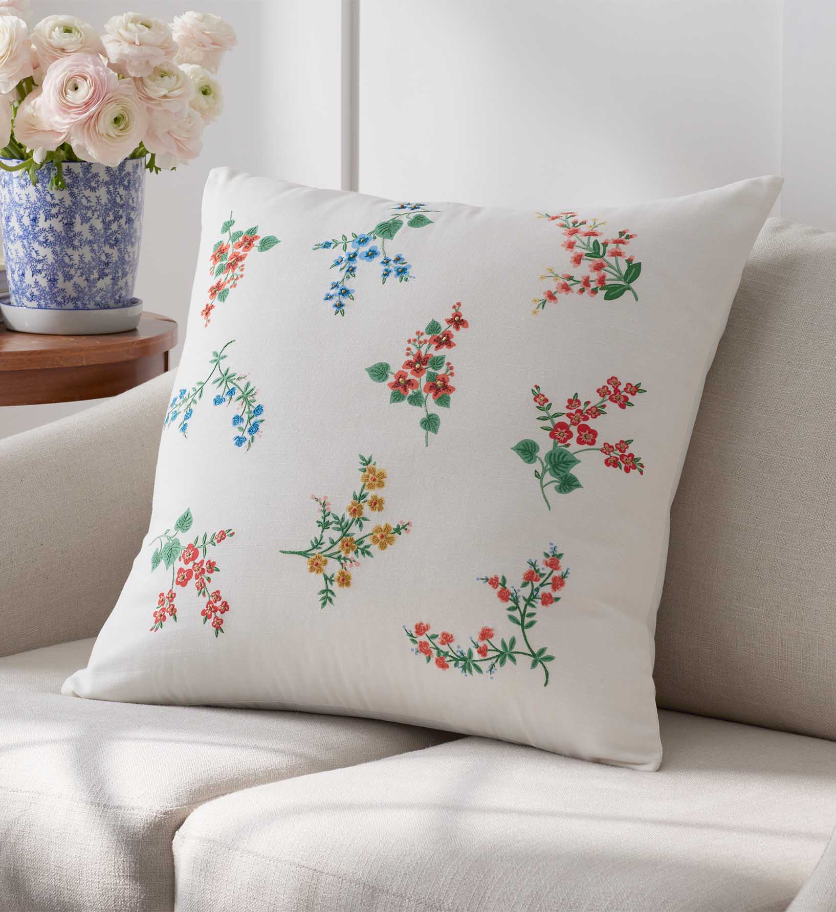 Embroidered Pillow Cover - Amelia