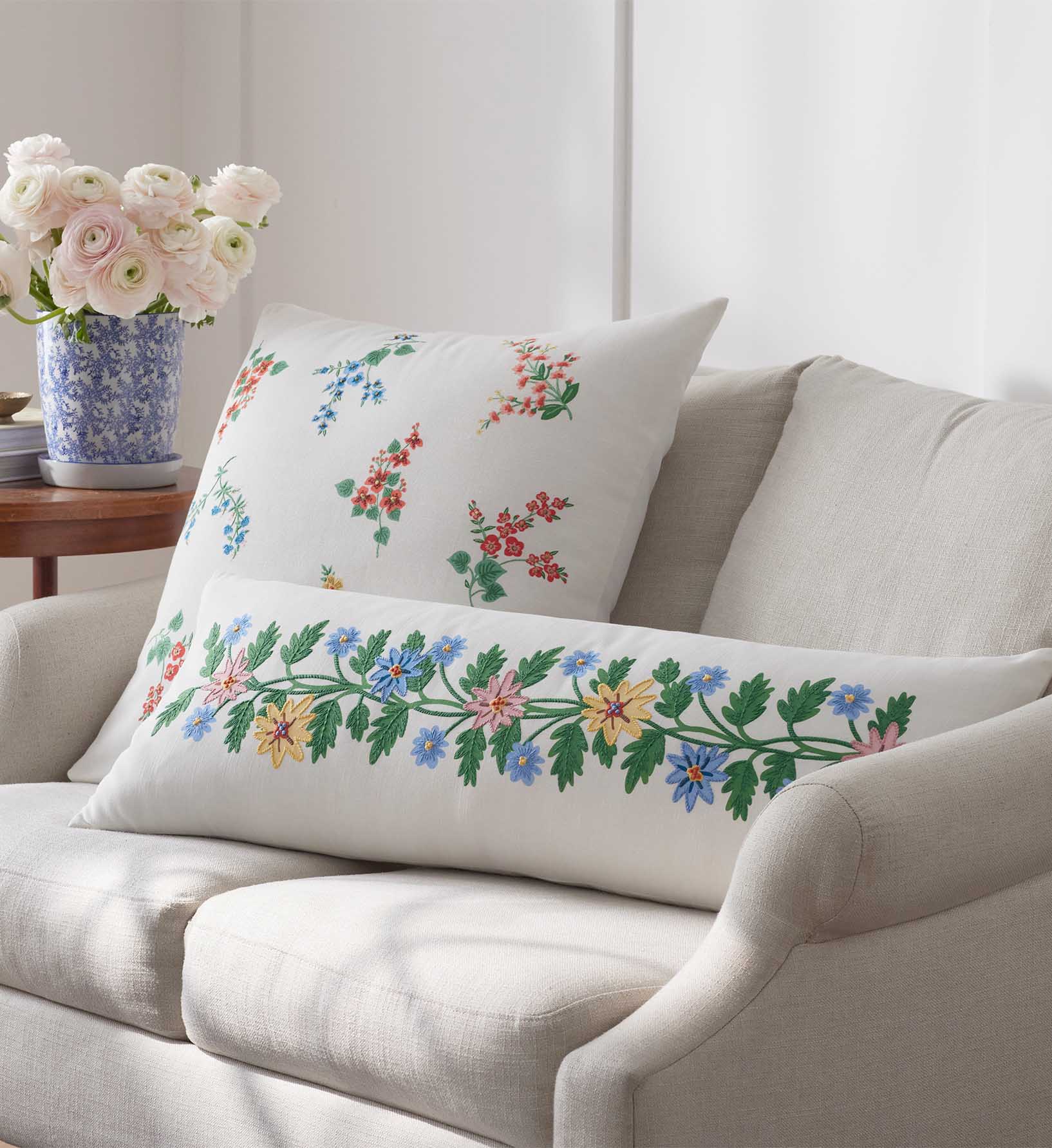 Embroidered Pillow Cover - Amelia