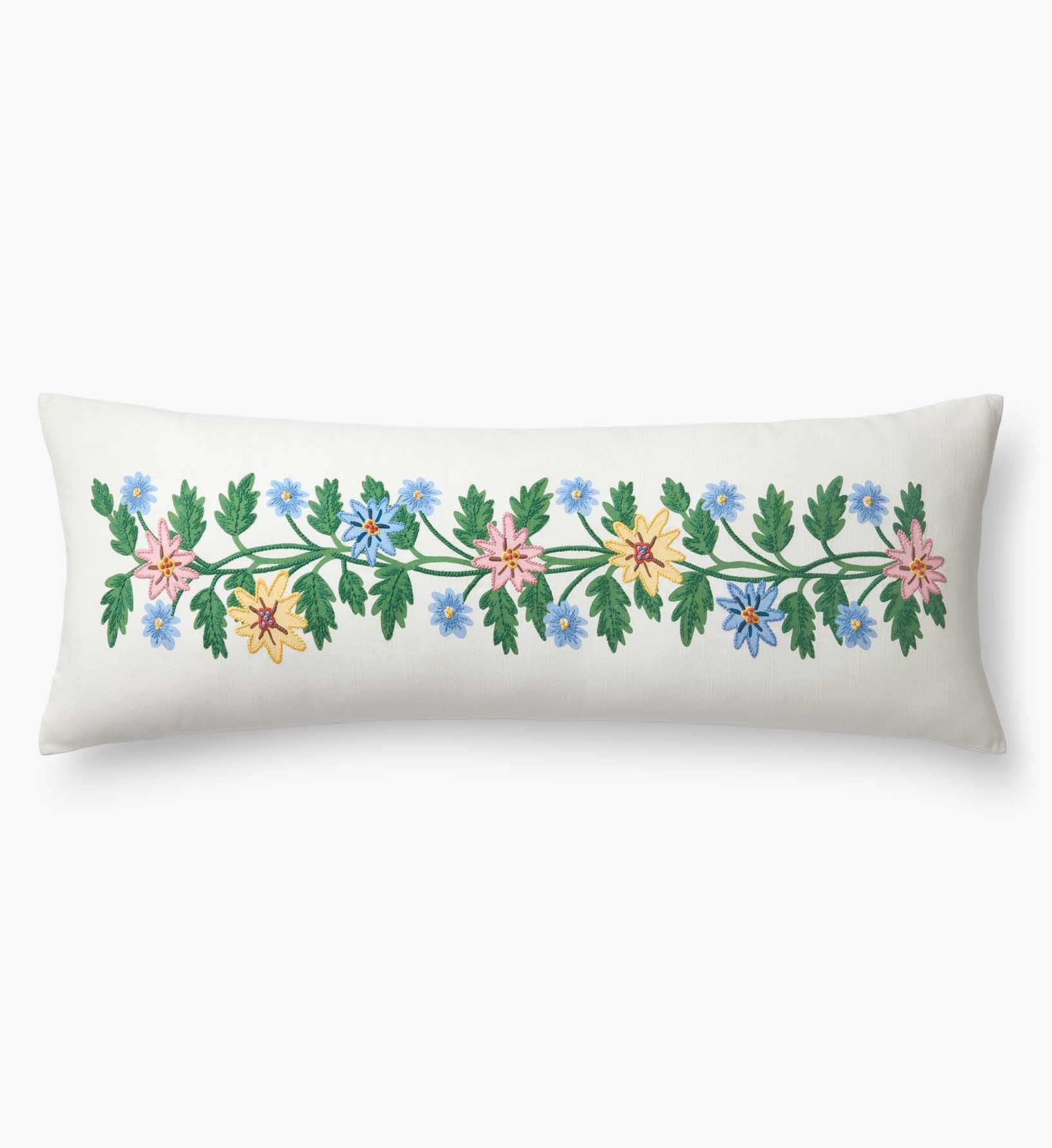 Embroidered Lumbar Pillow Cover - Helena