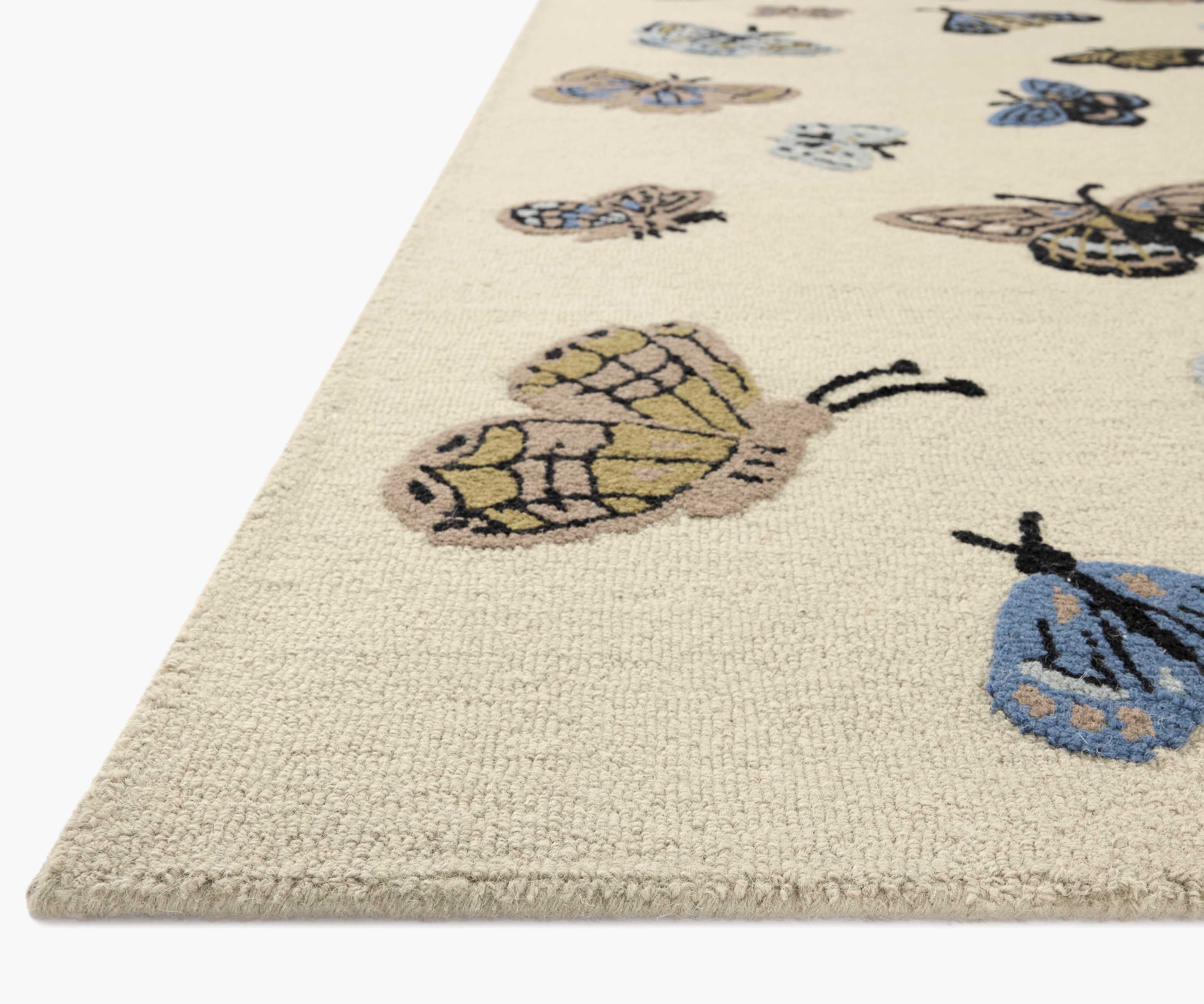 Highgrove Butterfly House Wool Hooked Rug - Cream