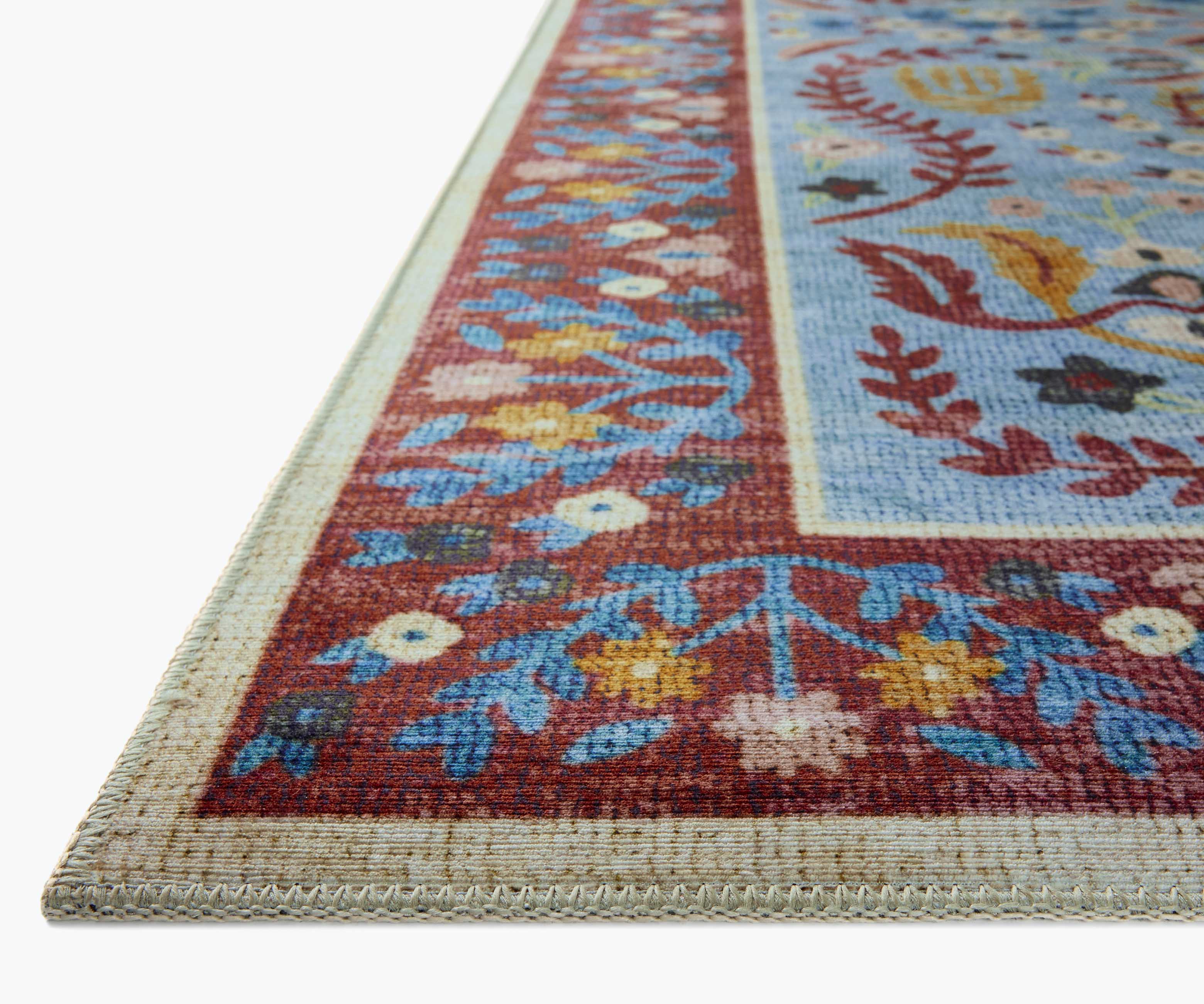 Canopy Edie Printed Rug - Red & Blue