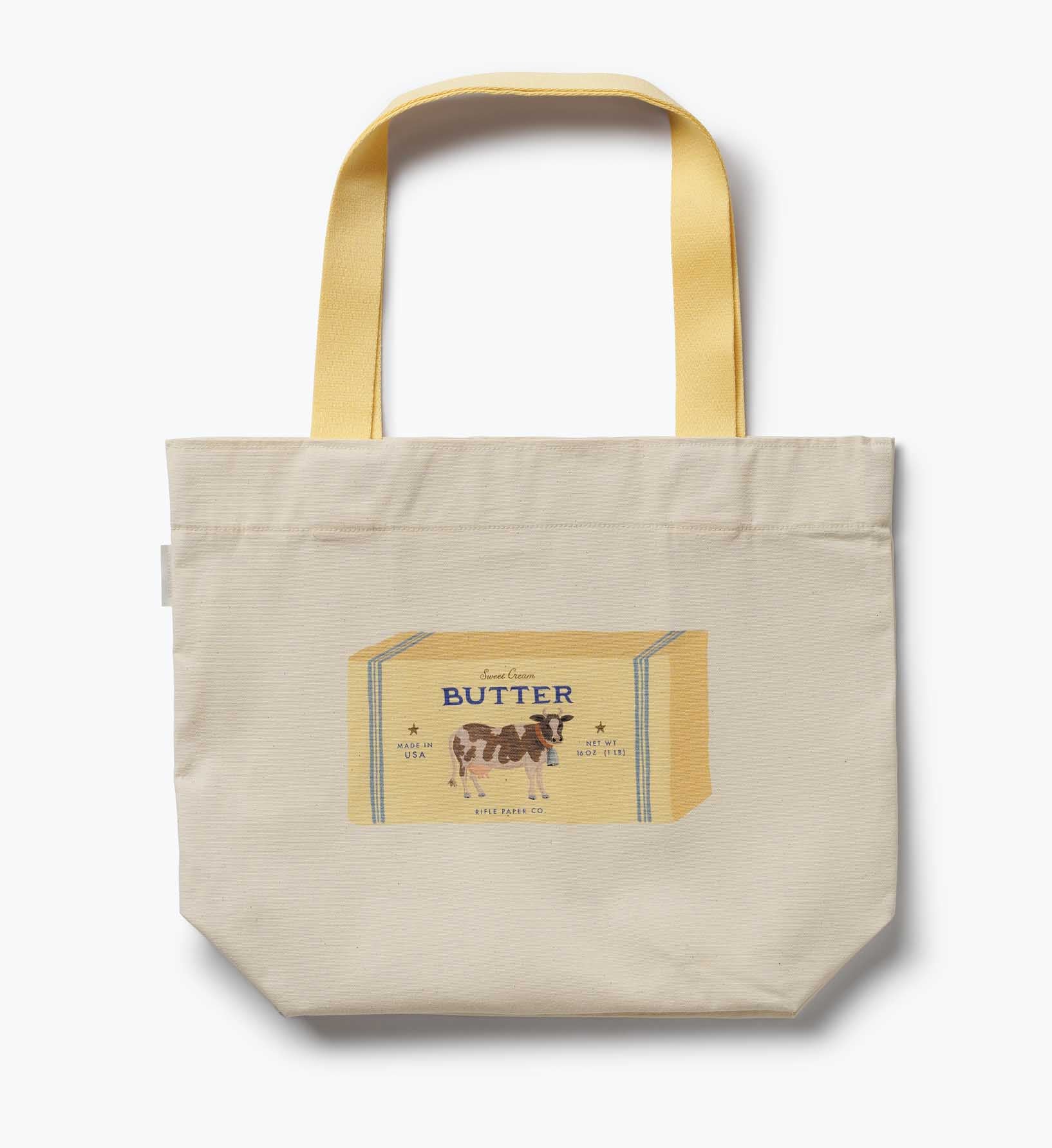 East West Canvas Tote Bag - Butter