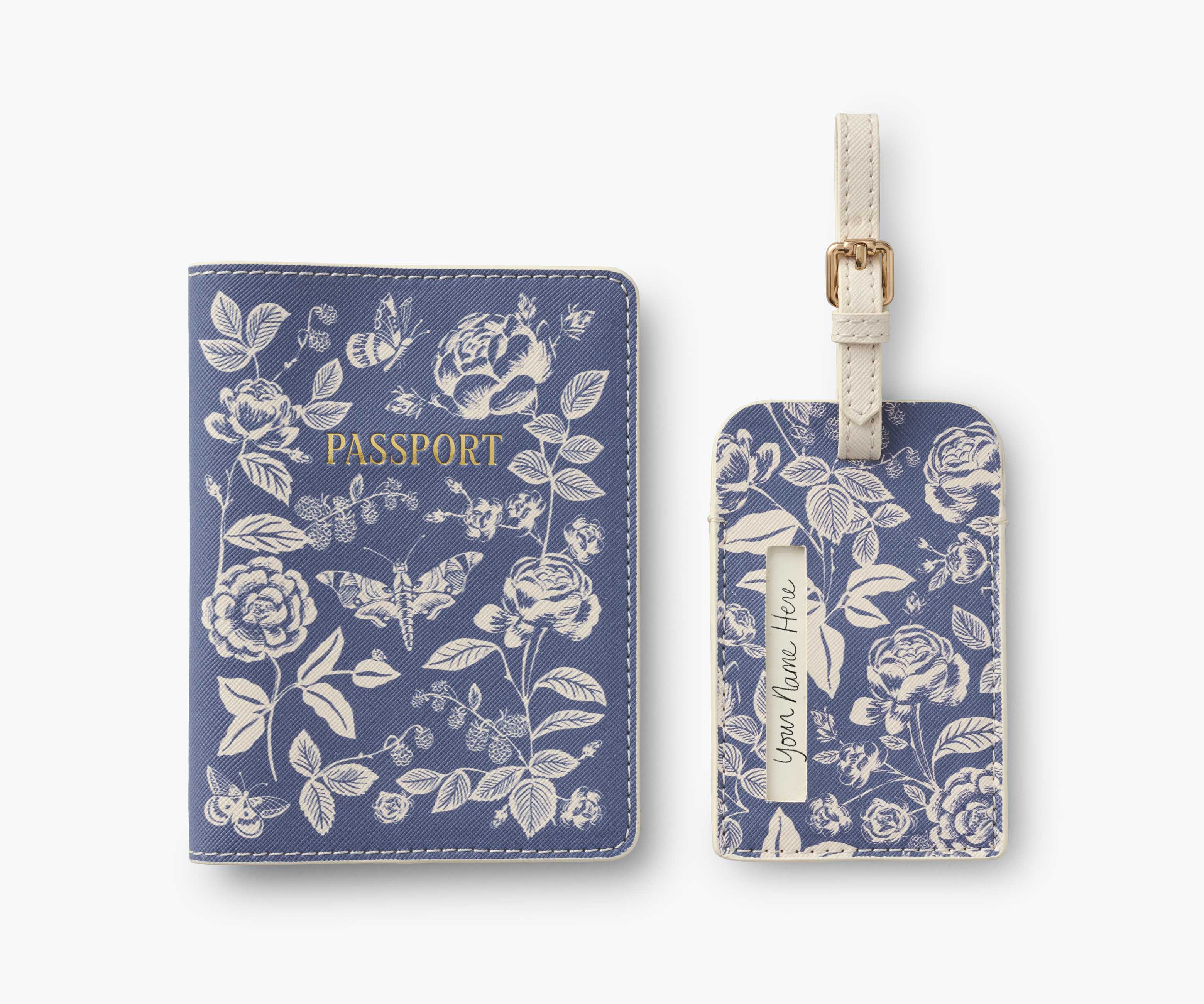 Passport Holder & Luggage Tag Set - English Rose