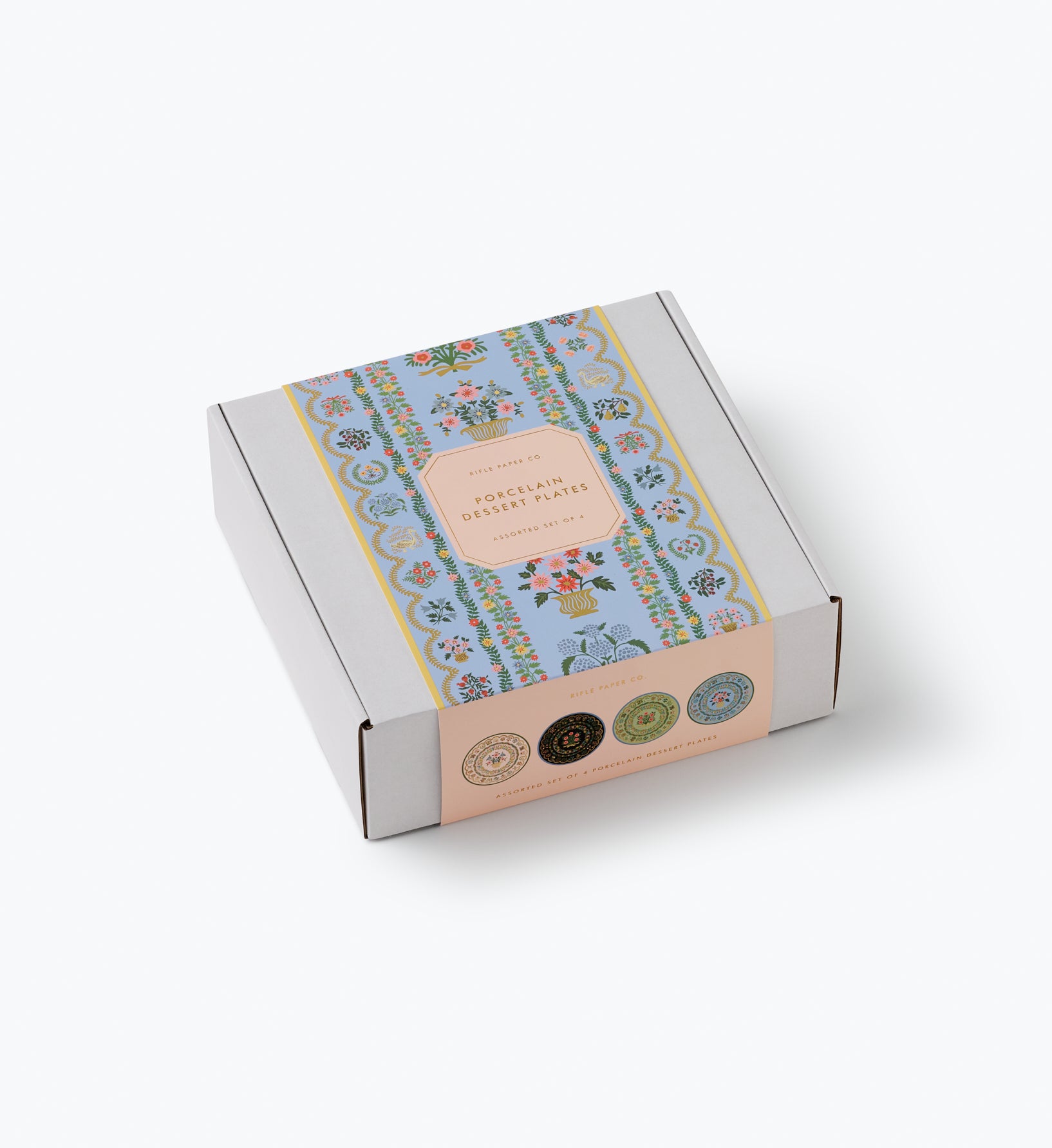 Porcelain Dessert Plate Set - Rosette