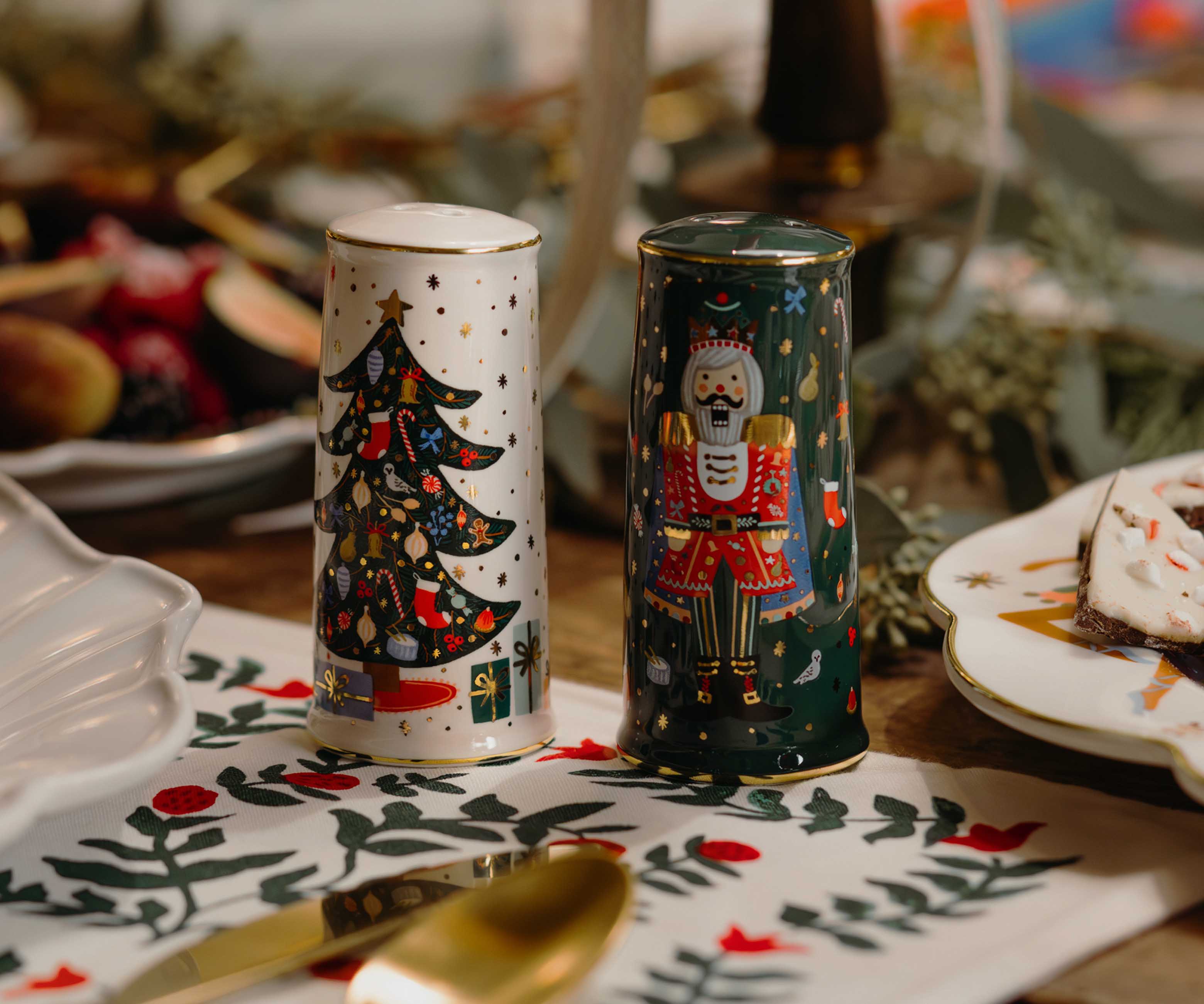 Porcelain Salt & Pepper Shaker Set - Nutcracker