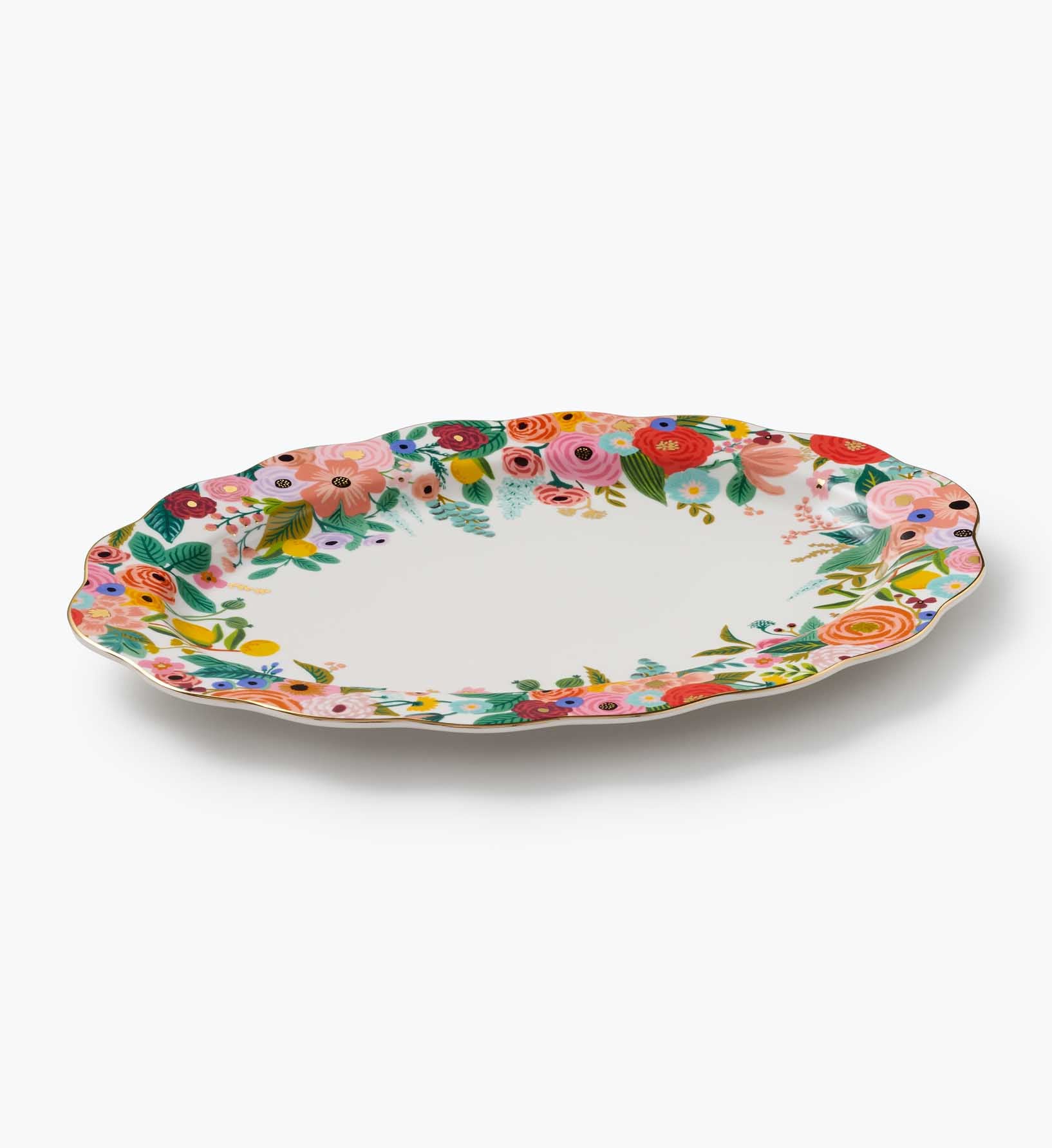 Large Porcelain Serving Platter - Garden Party