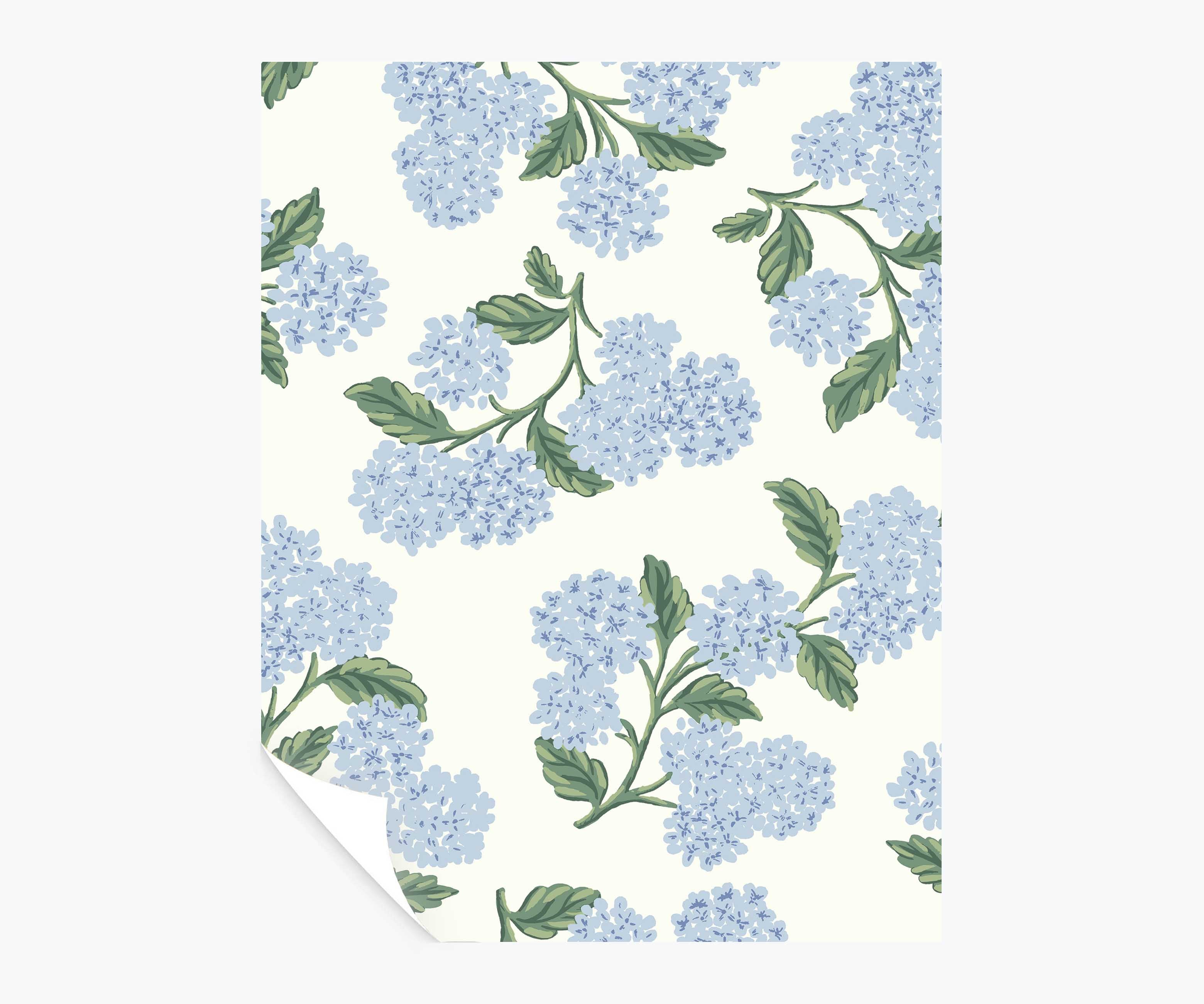 Hydrangea Peel & Stick Wallpaper Sample - Blue & White
