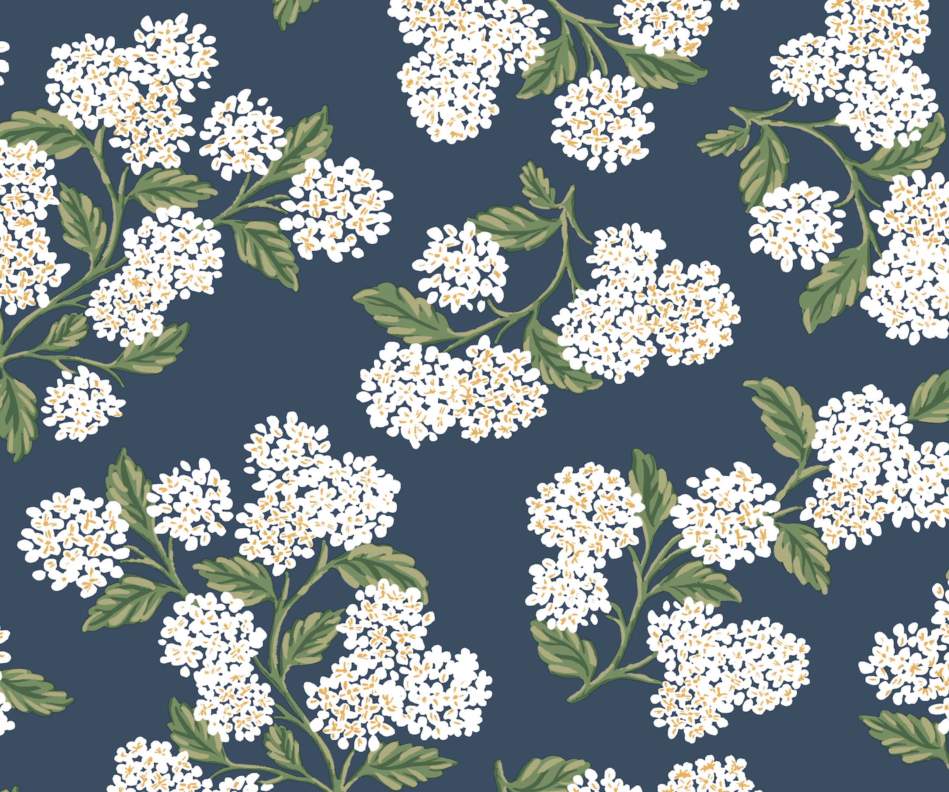 Hydrangea Peel & Stick Wallpaper - Navy & White