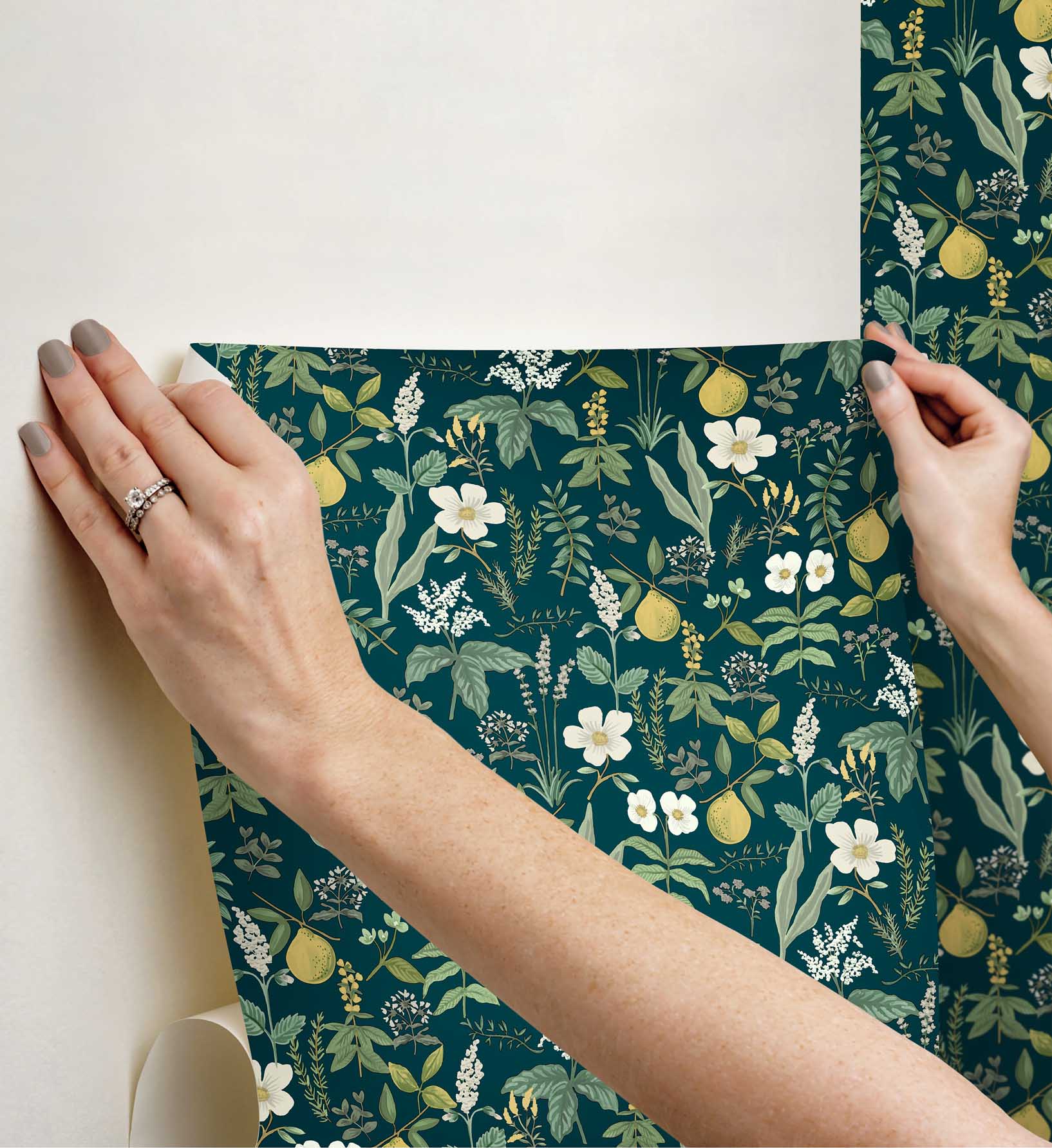 Herb Garden Peel & Stick Wallpaper - Navy