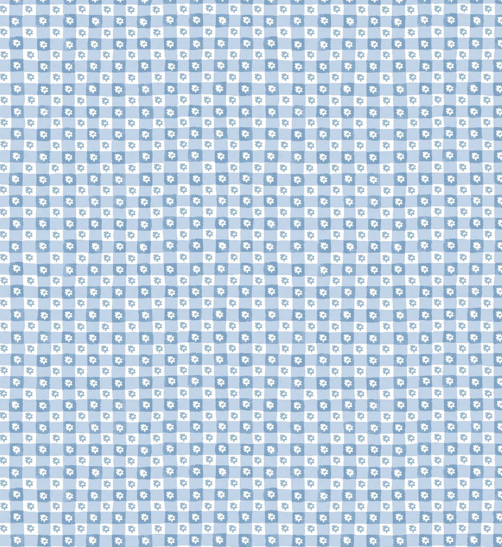 Daisy Gingham Peel & Stick Wallpaper Sample - Blue